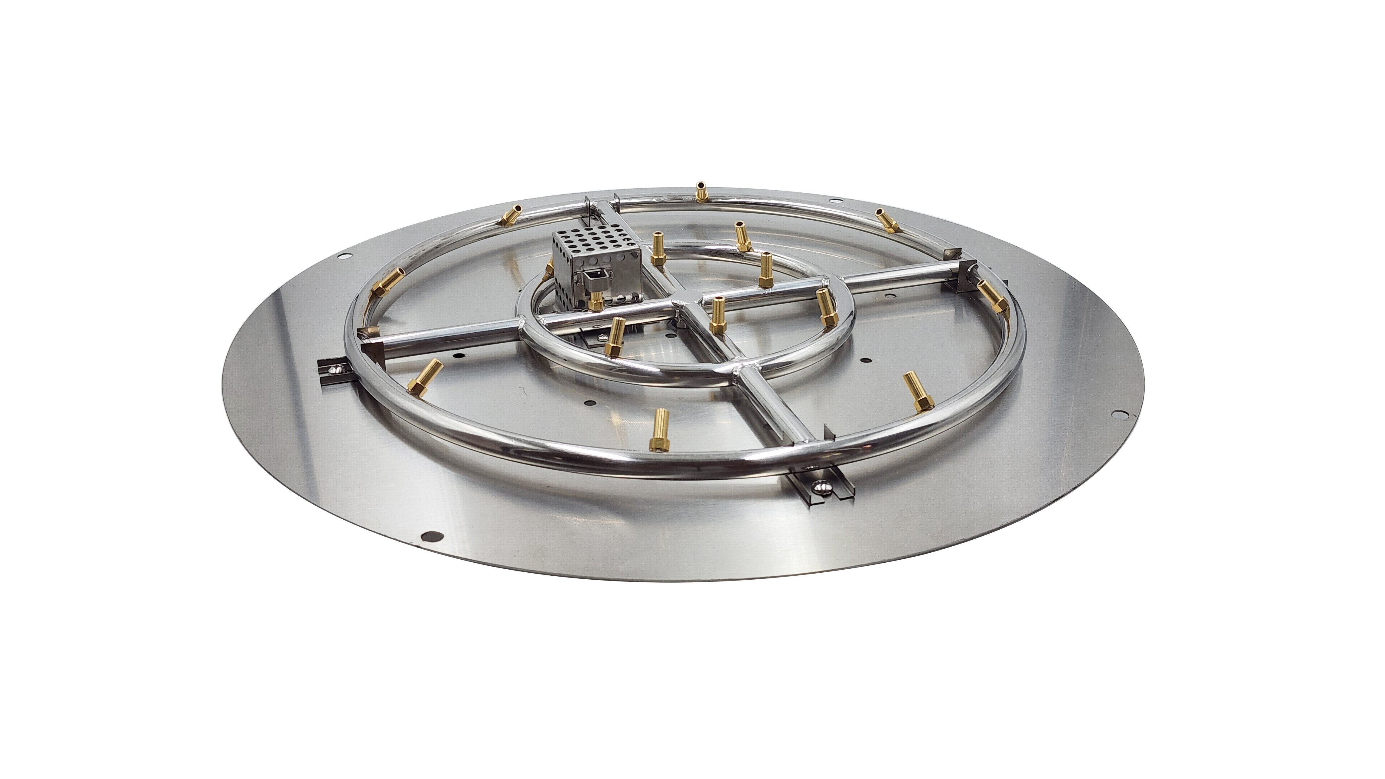 Round gas burner for fire pit