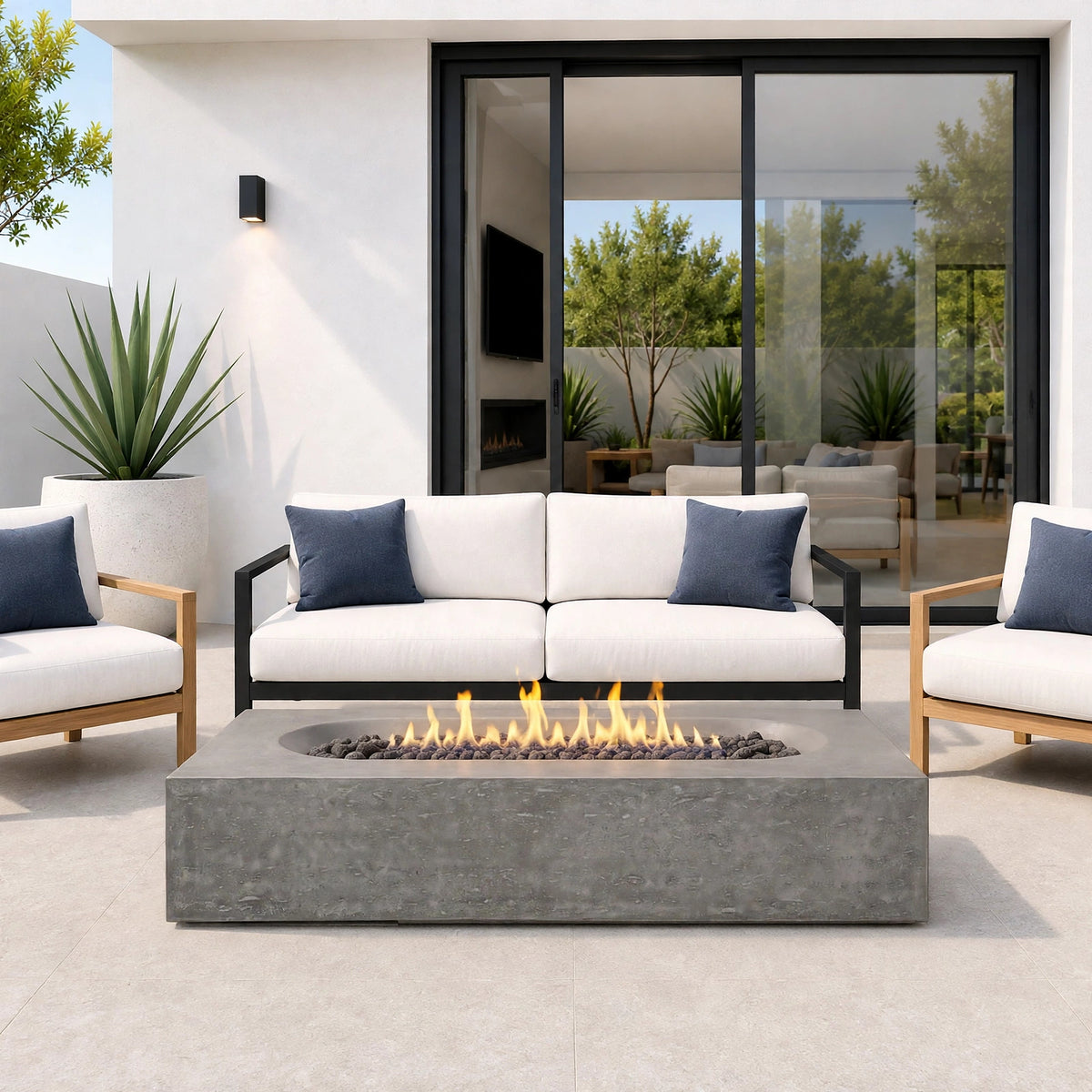 Alchemy Concrete Fire Table - Rectangle 60" x 30" x 11.5"