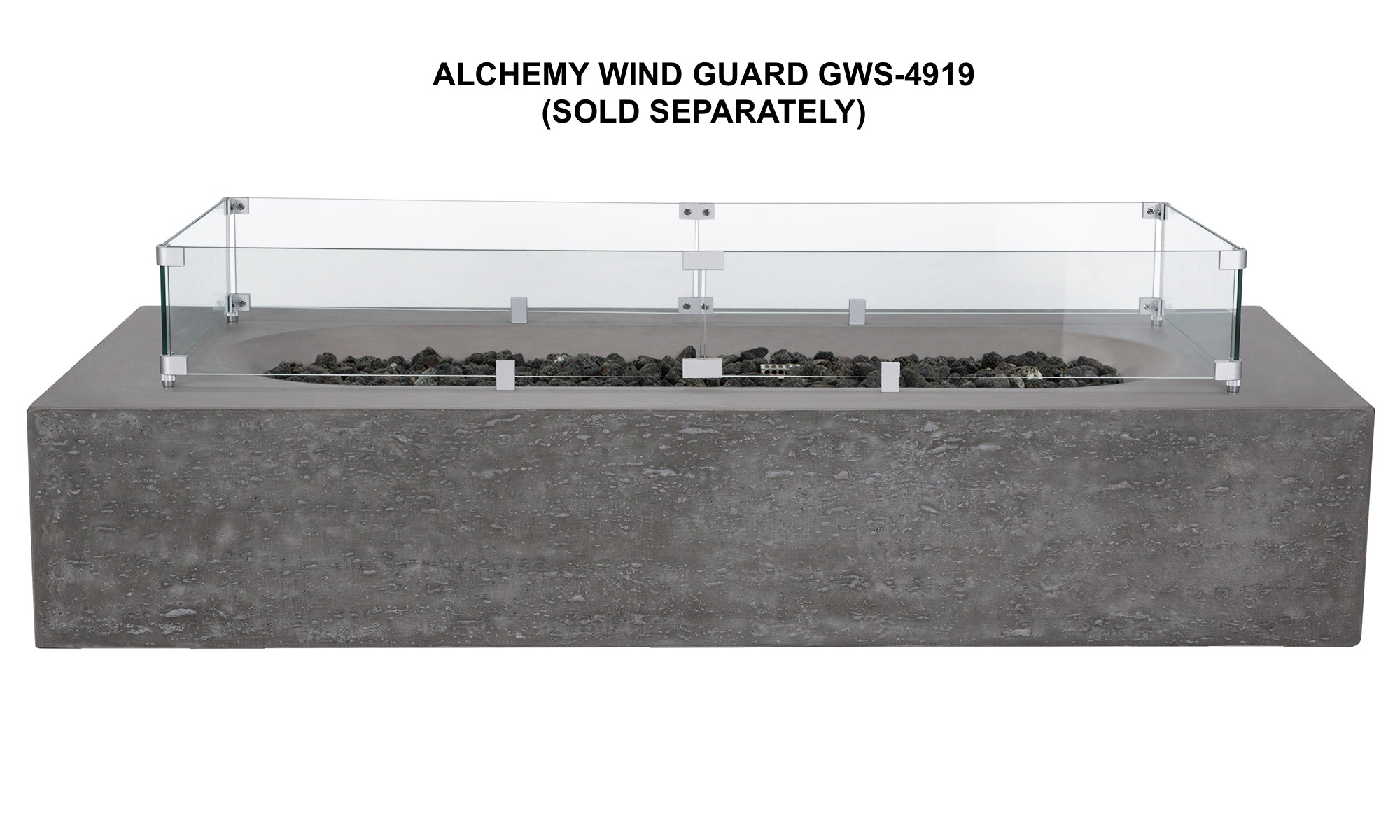 Alchemy Concrete Fire Table - Rectangle 60" x 30"