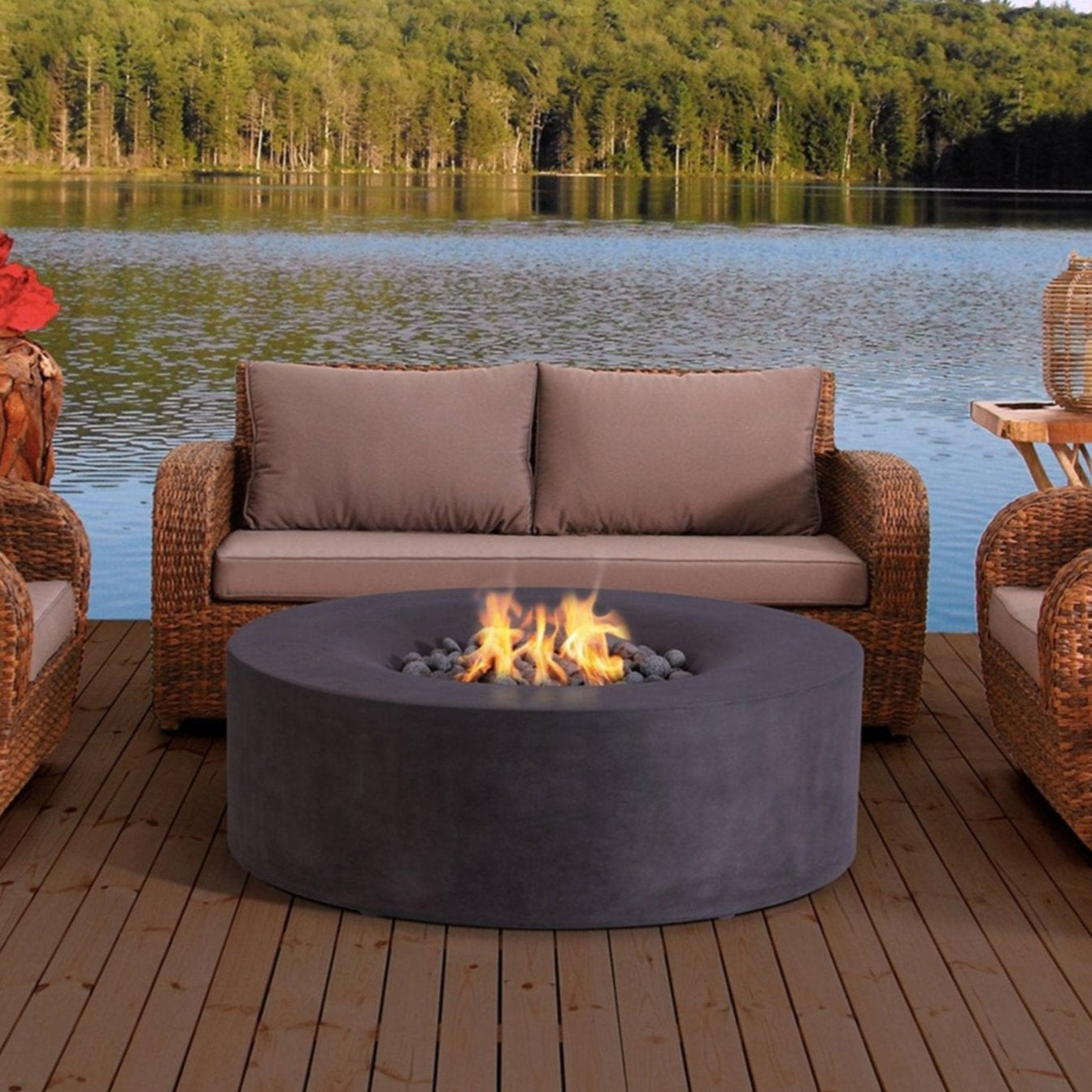 Avalon Pro Concrete Fire Pit Table - 42" Diameter