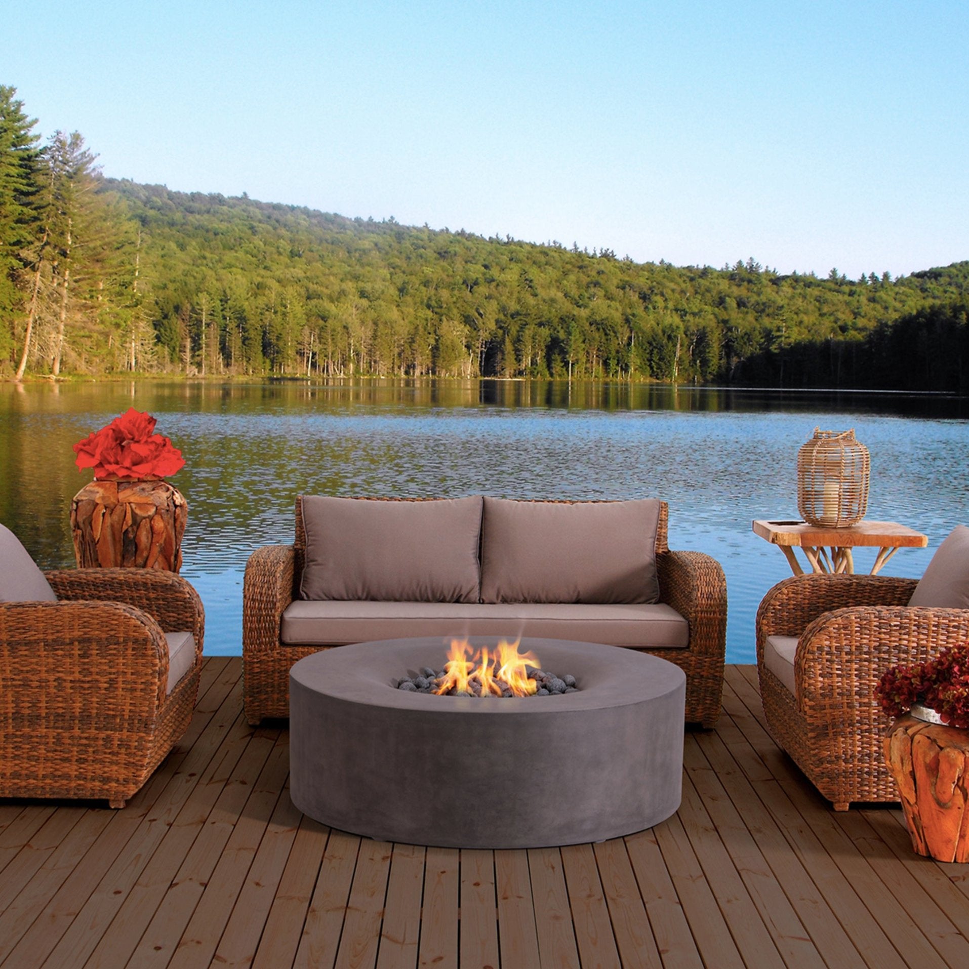 Avalon Pro Concrete Fire Pit Table - 42" Diameter