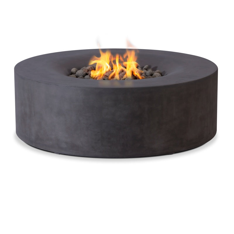 Round outdoor gas fire pit