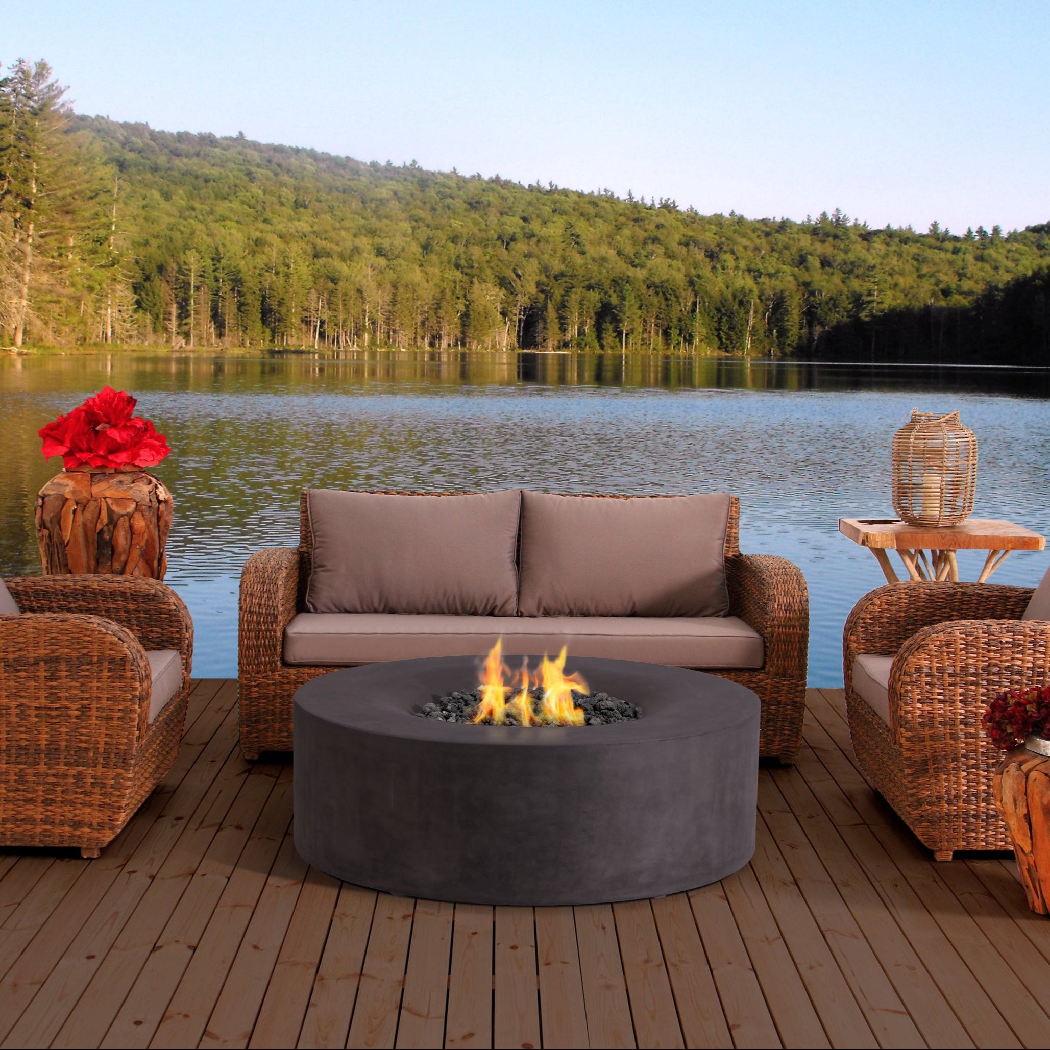 Avalon Concrete Fire Table - 42" Round