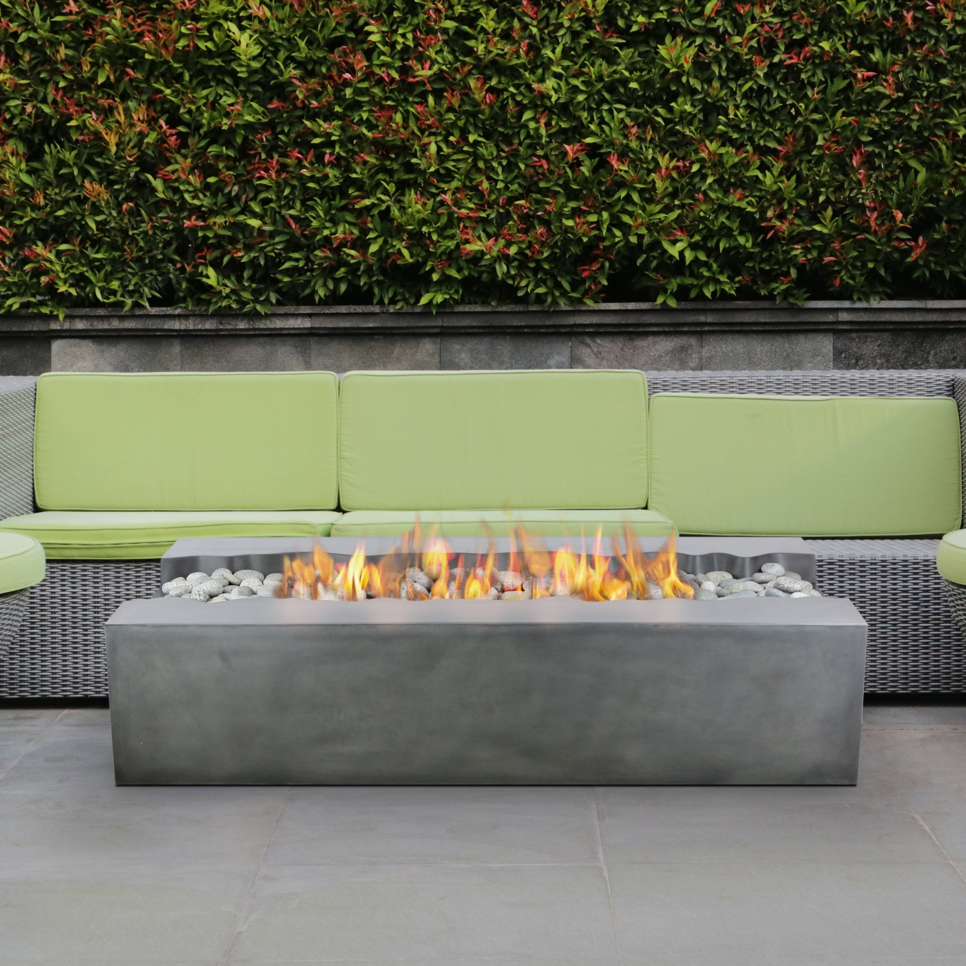 Arroyo Rectangle Concrete Fire Pit Table - 60" x 34"