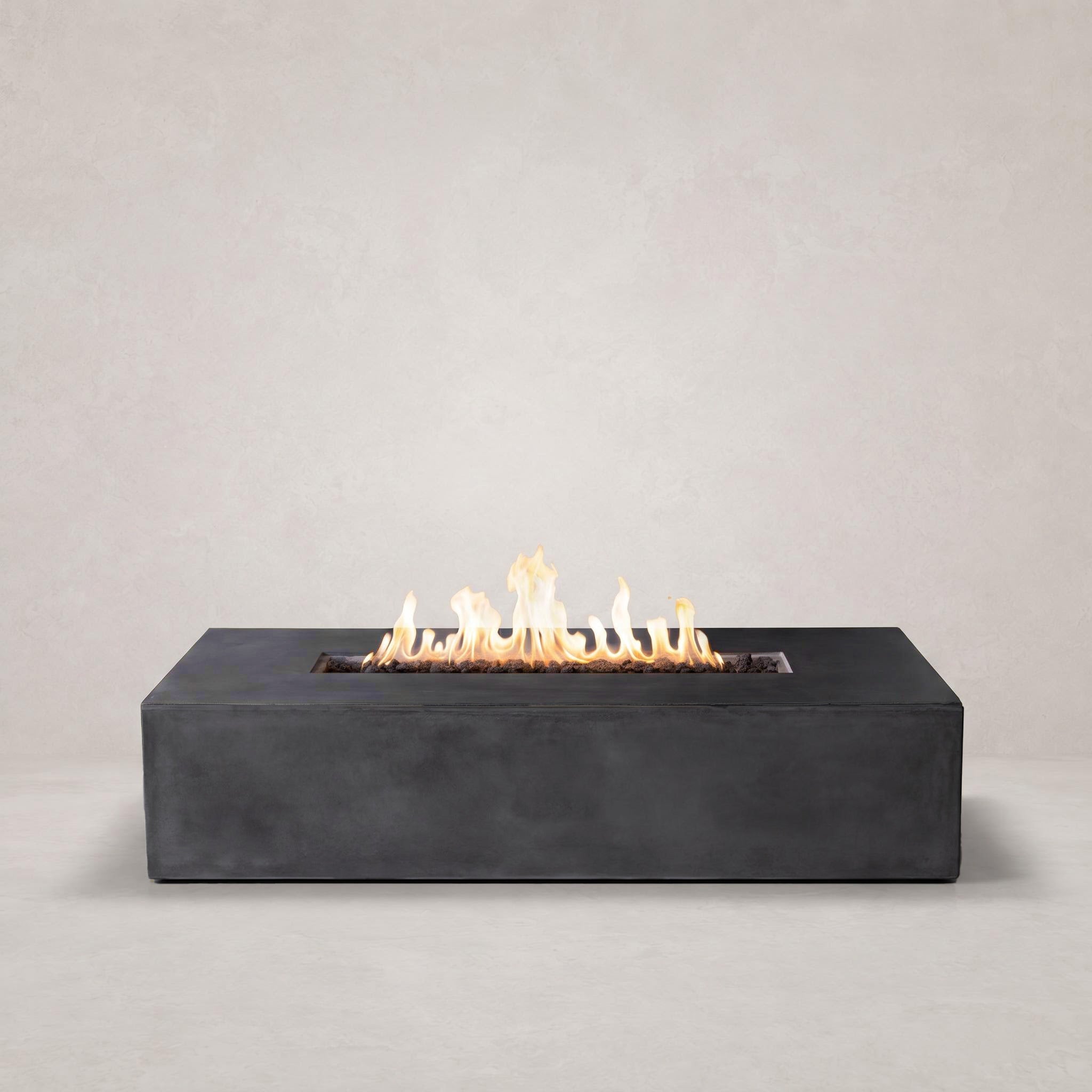 Brut 60 Rectangle Concrete Fire Pit Table - 60" x 30"