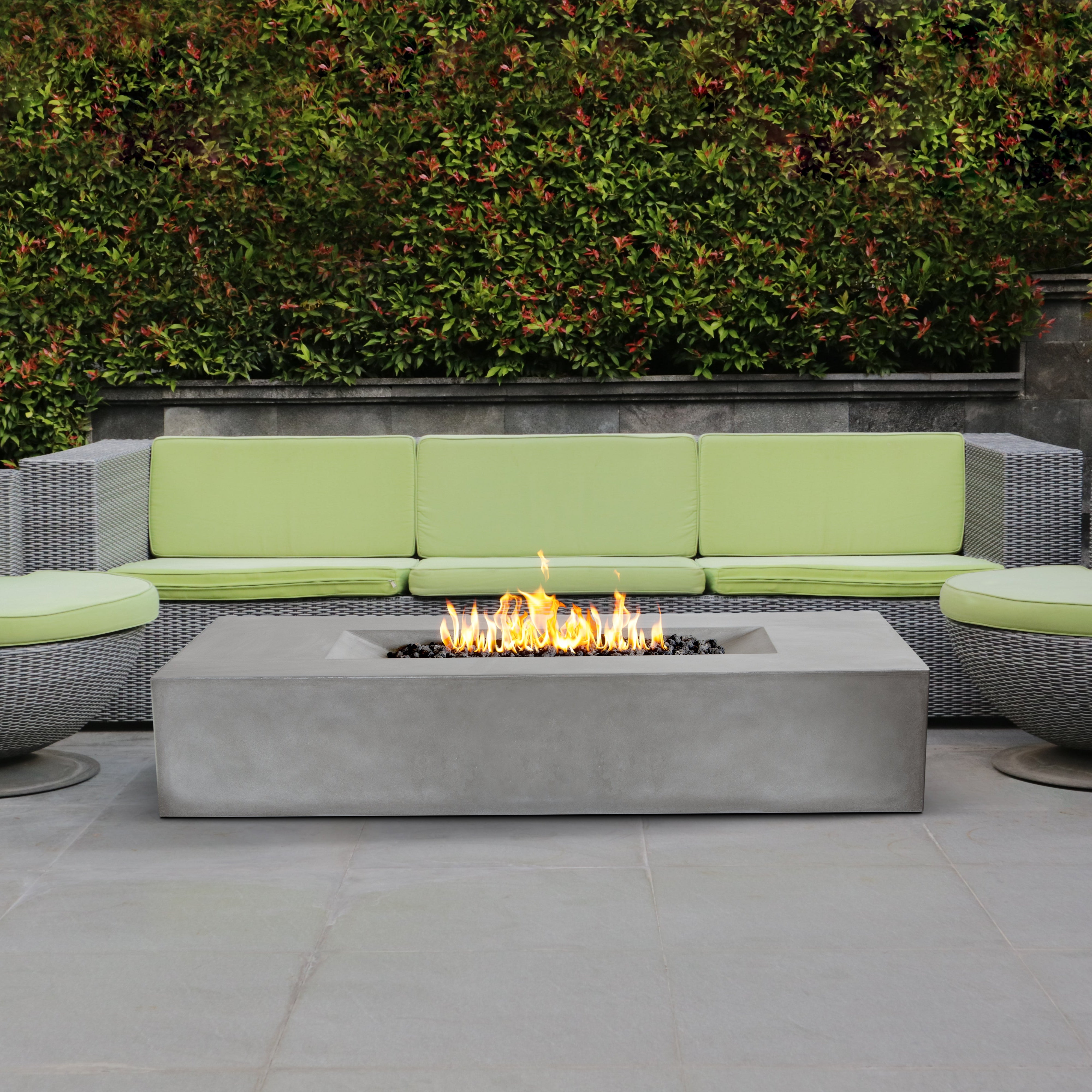Laguna Pro Rectangle Concrete Fire Pit Table - 72" x 30"