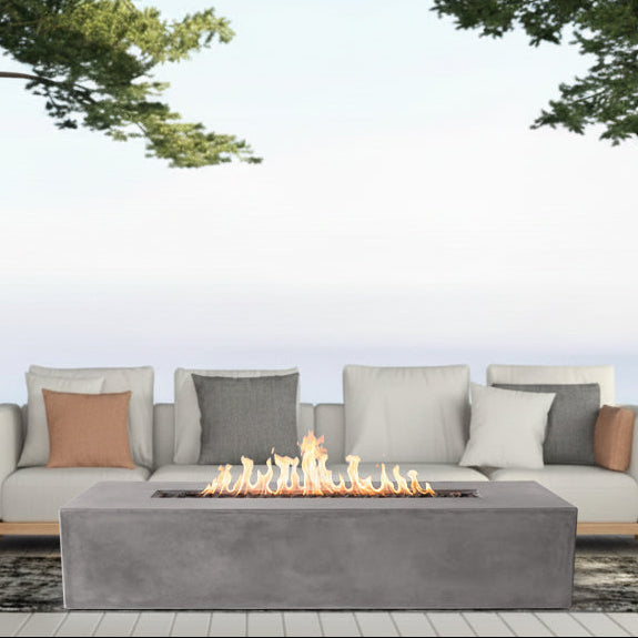 Brut 72 Rectangle Concrete Fire Pit Table - 72" x 30"