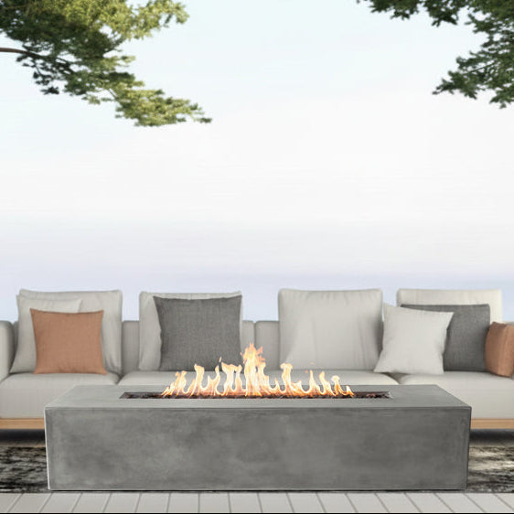 Brut 72 Rectangle Concrete Fire Pit Table - 72" x 30"