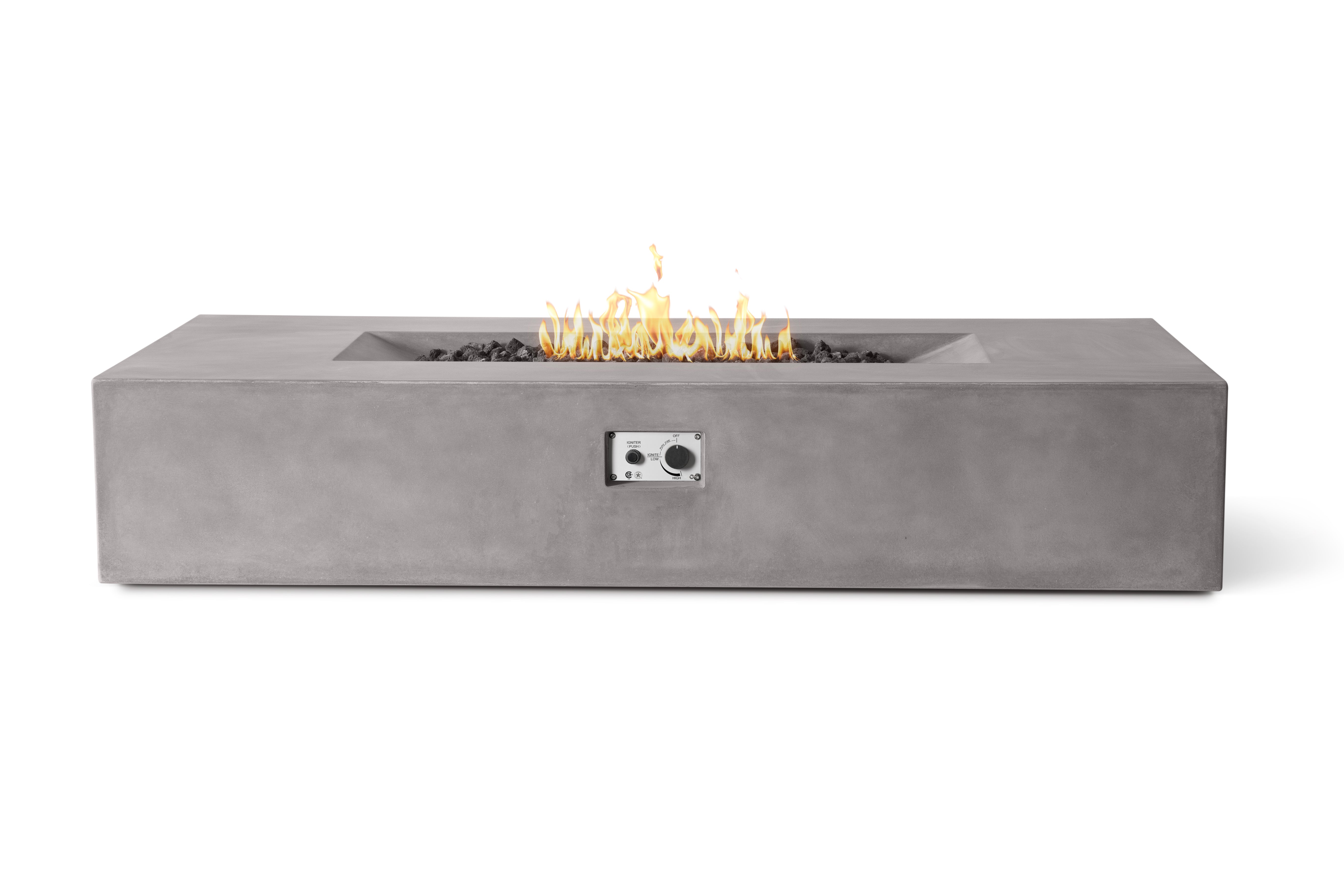 Laguna Concrete Fire Table - Rectangle 72" x 30"
