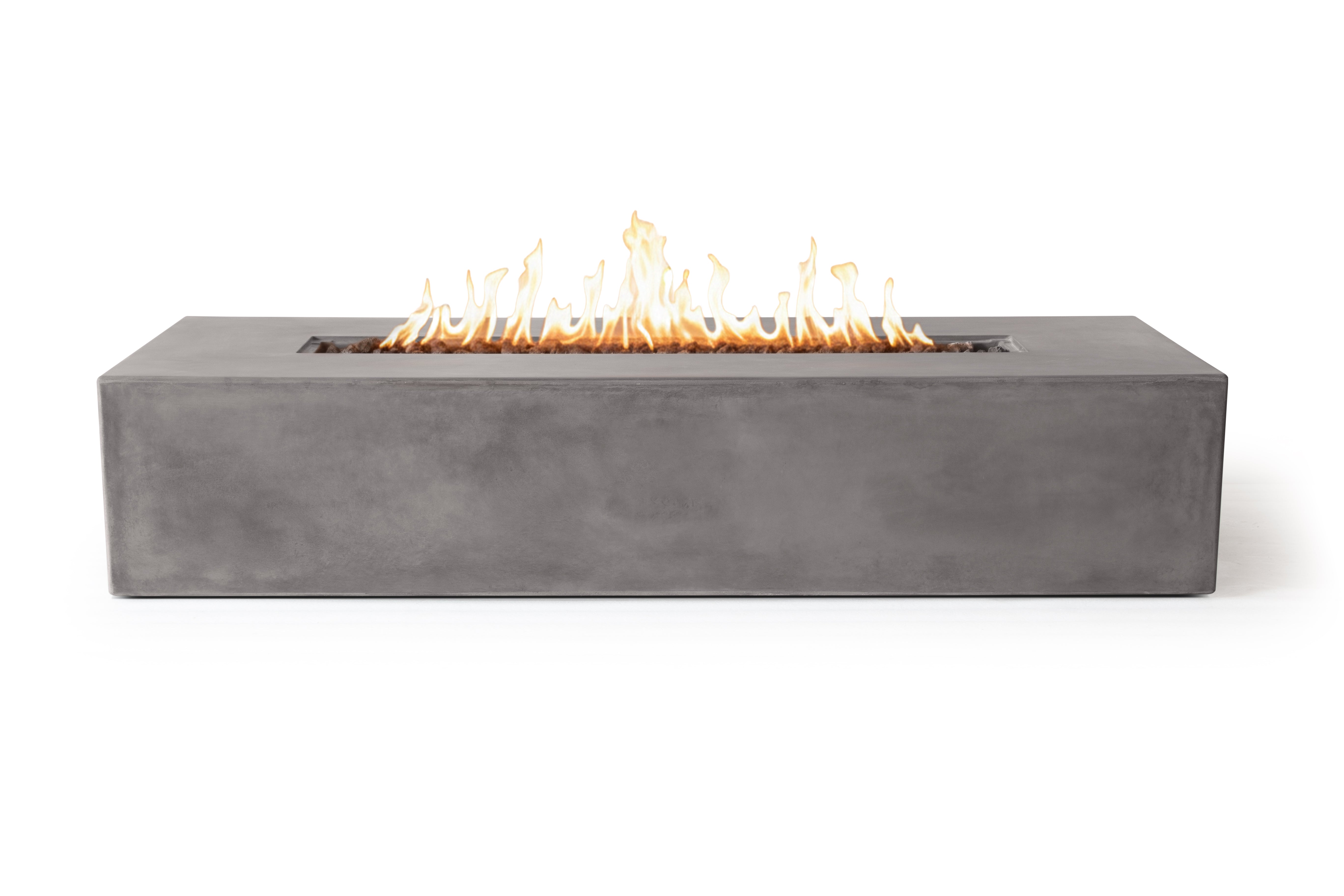 Brut 72 Rectangle Concrete Fire Pit Table - 72" x 30"