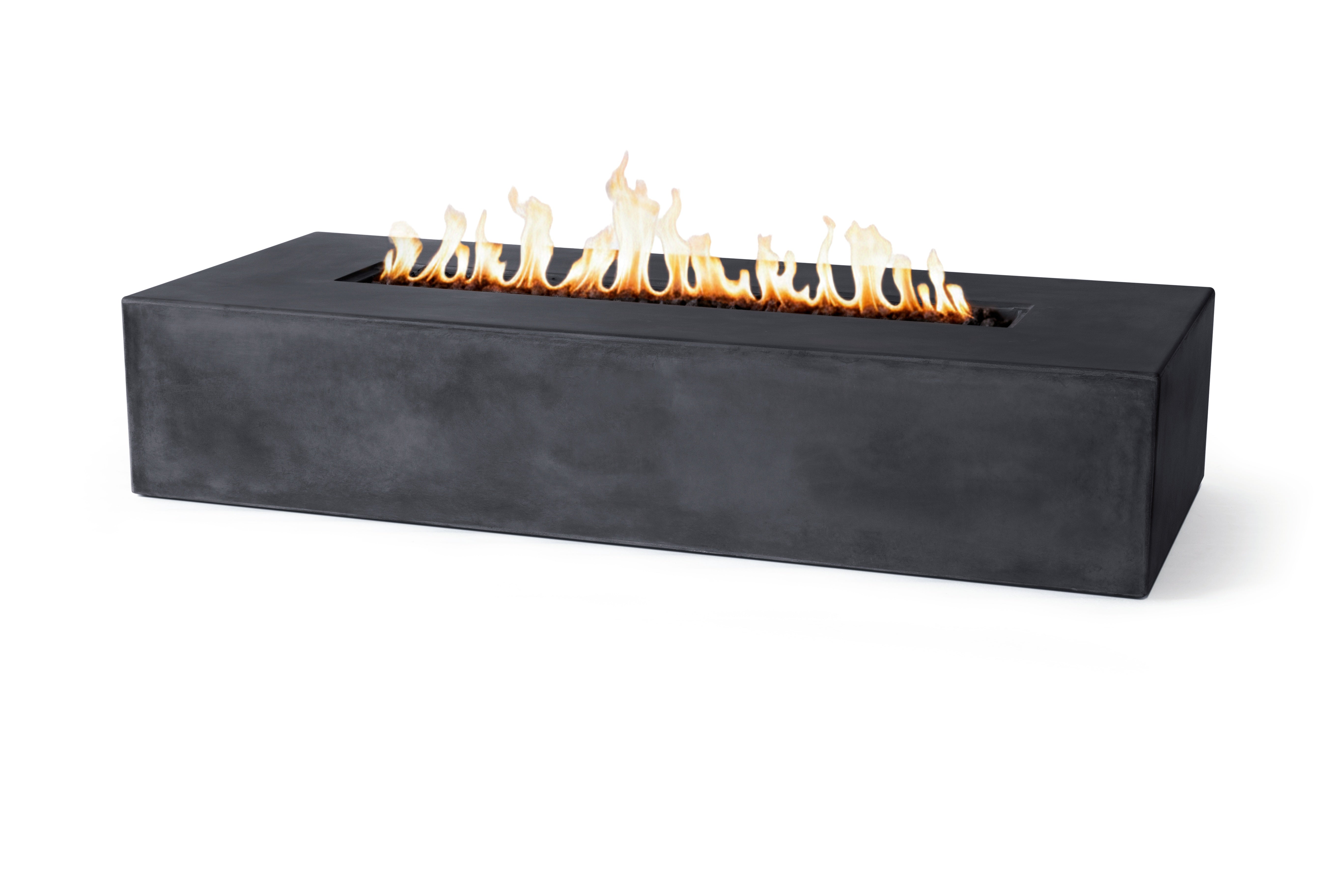 Brut 72 Rectangle Concrete Fire Pit Table - 72" x 30"