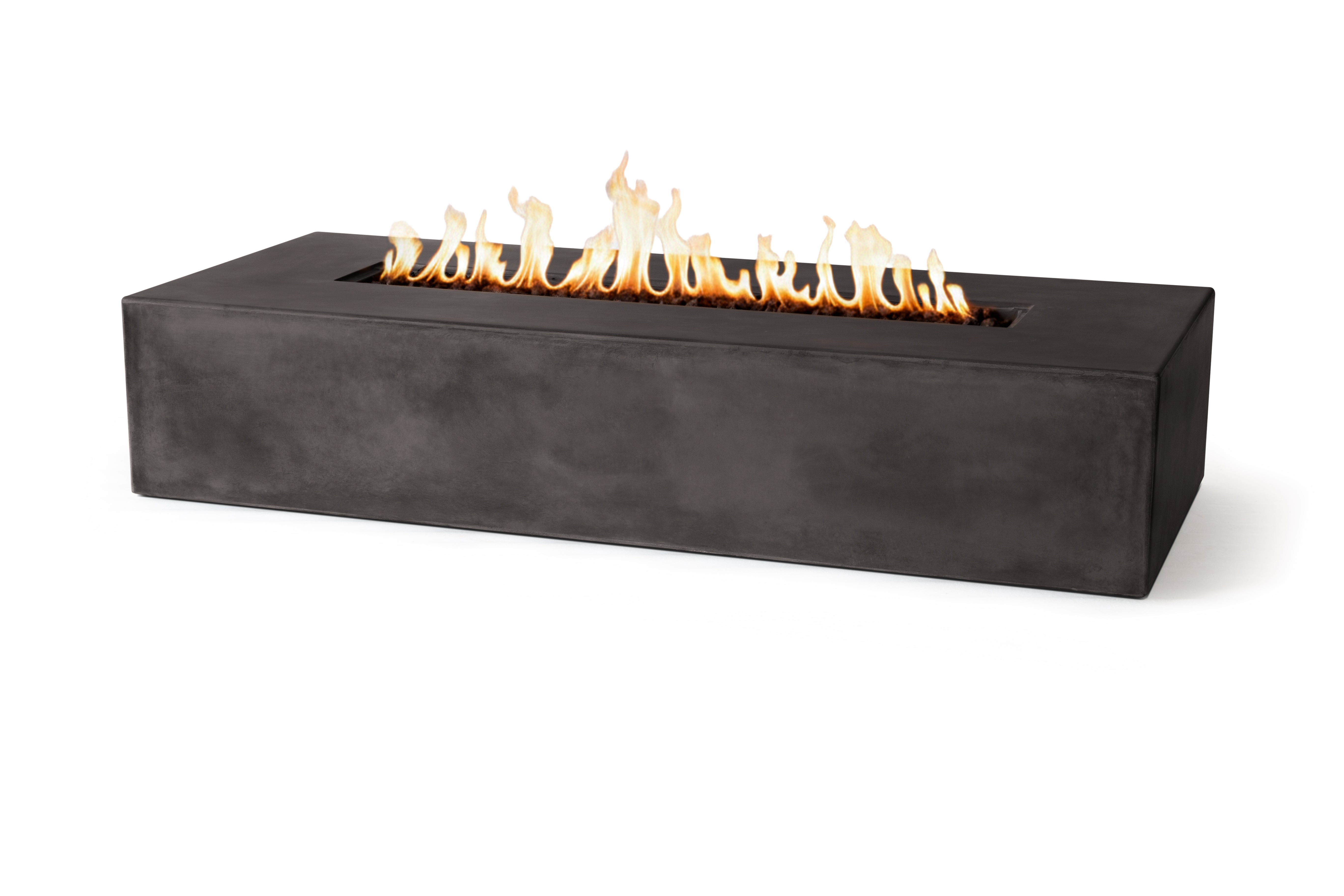 Brut 72 Rectangle Concrete Fire Pit Table - 72" x 30"