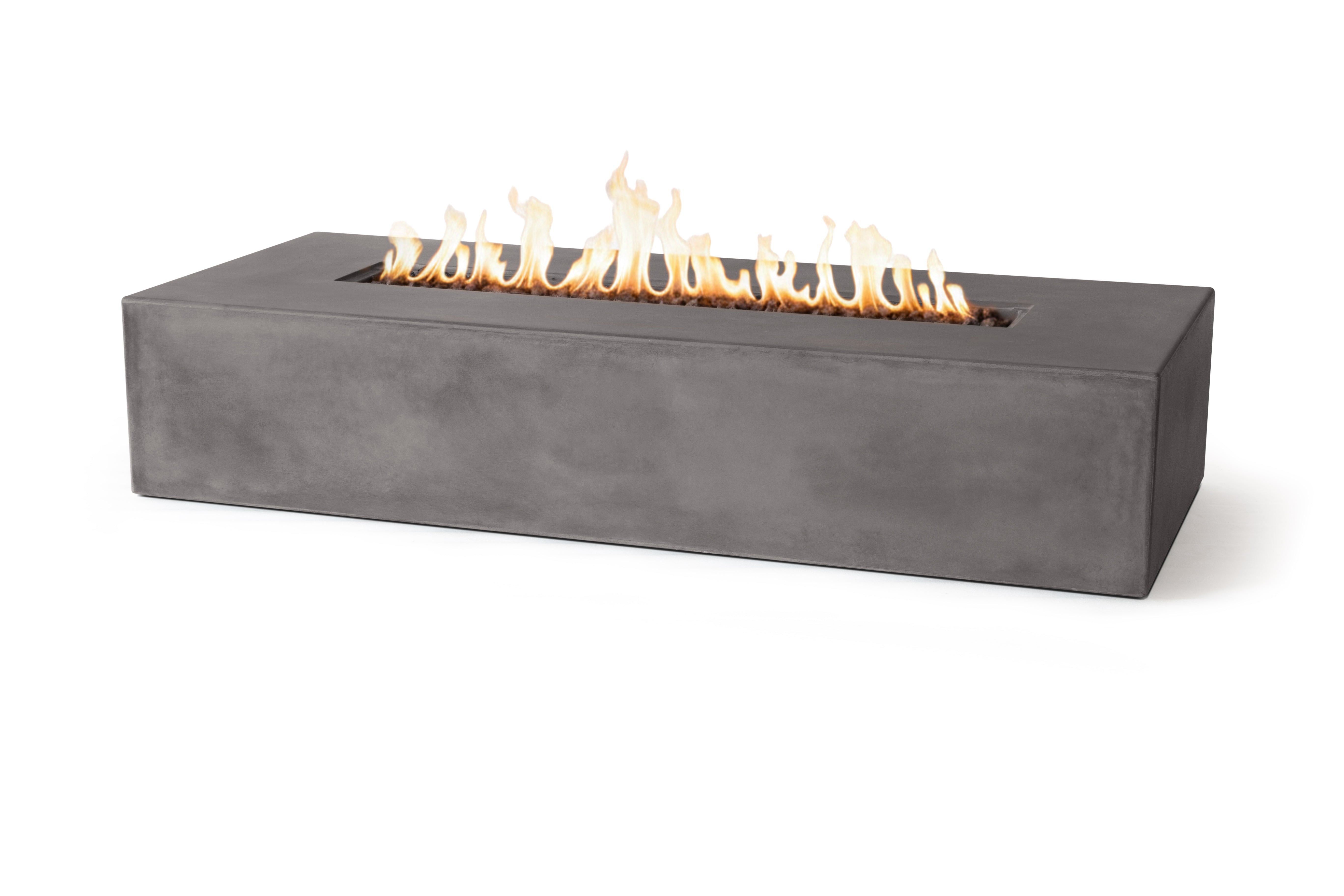 Brut 72 Rectangle Concrete Fire Pit Table - 72" x 30"