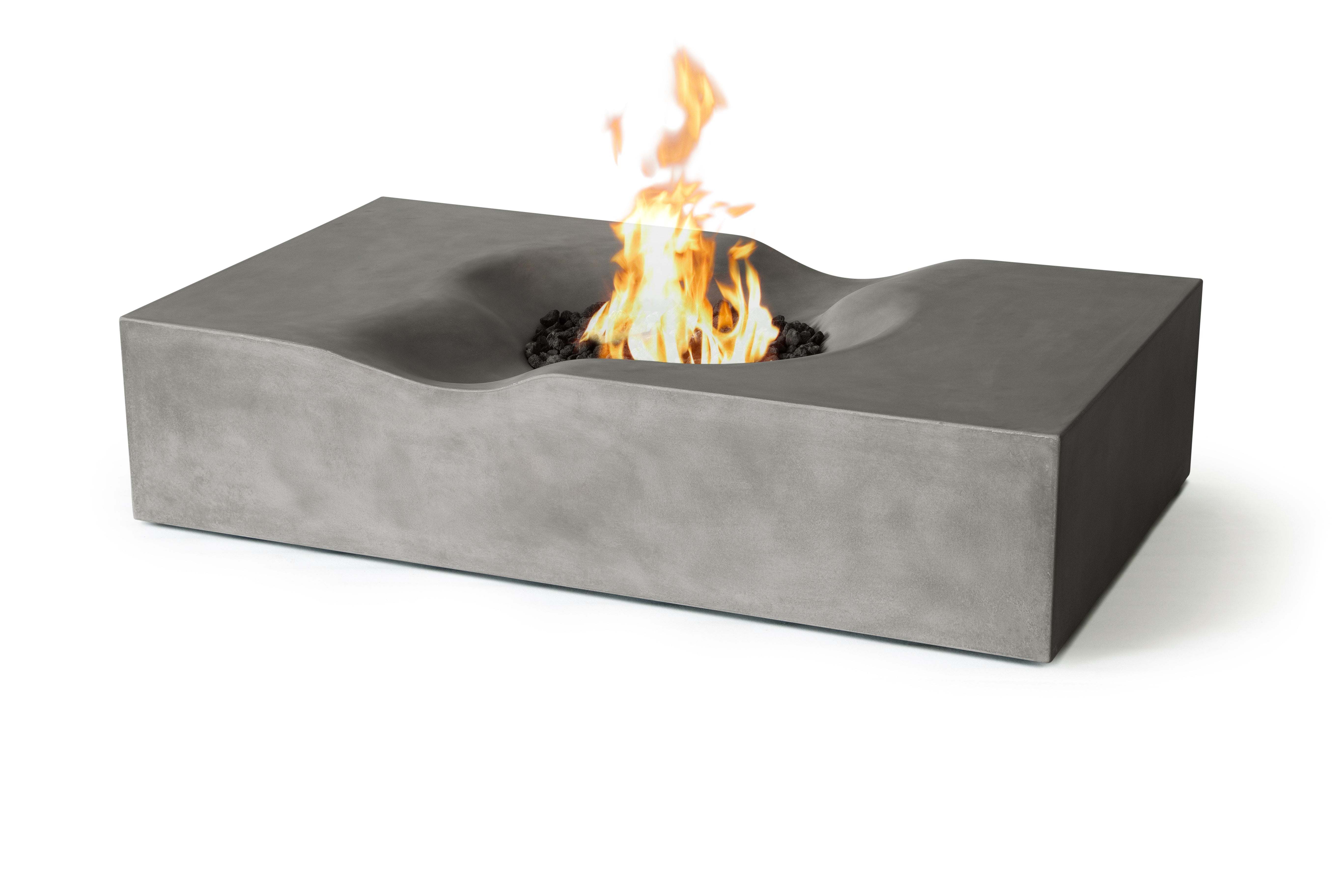 Venice Pro Rectangle Concrete Fire Pit Table - 60" x 34"
