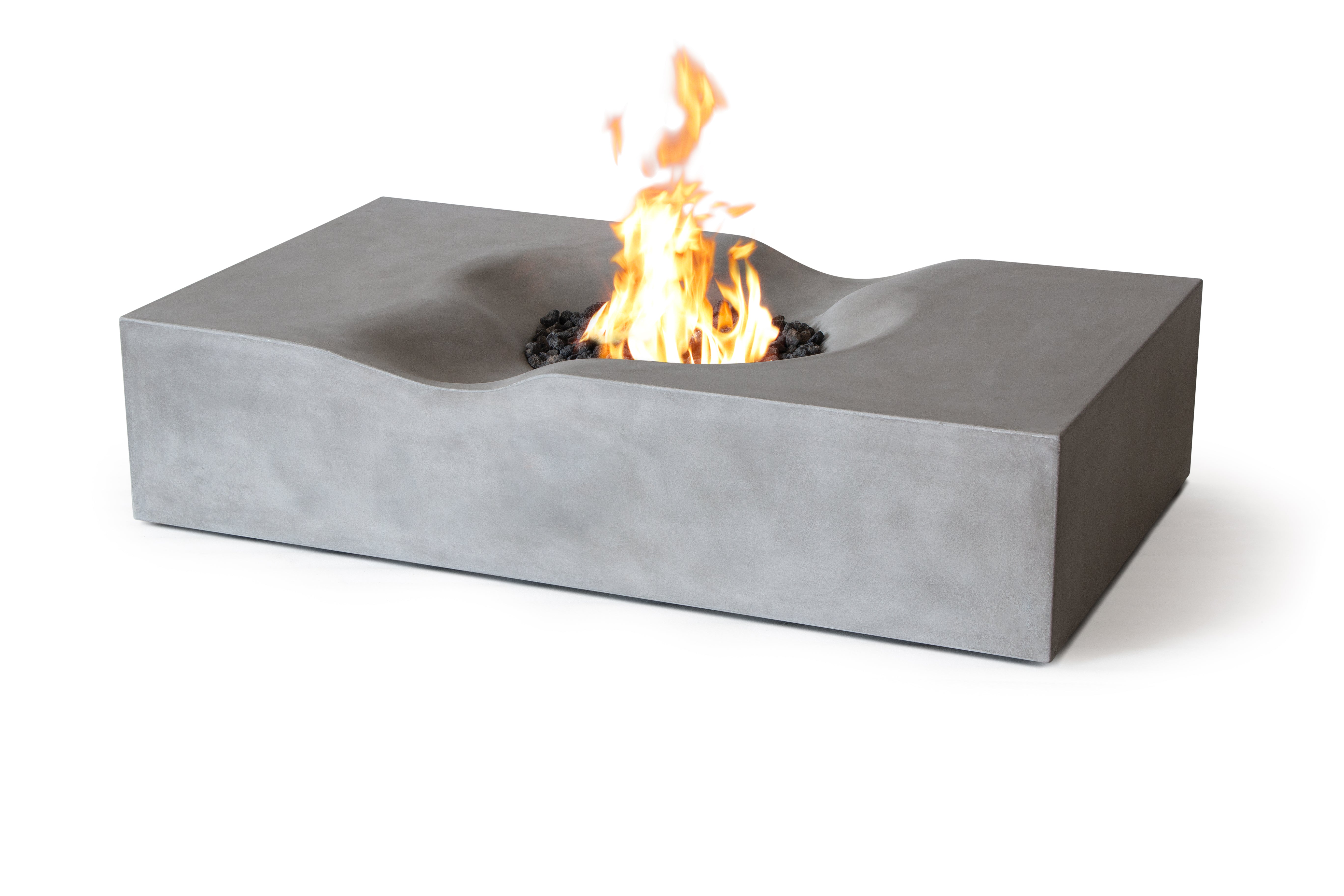 Venice Rectangle Concrete Fire Pit Table - 60" x 34"