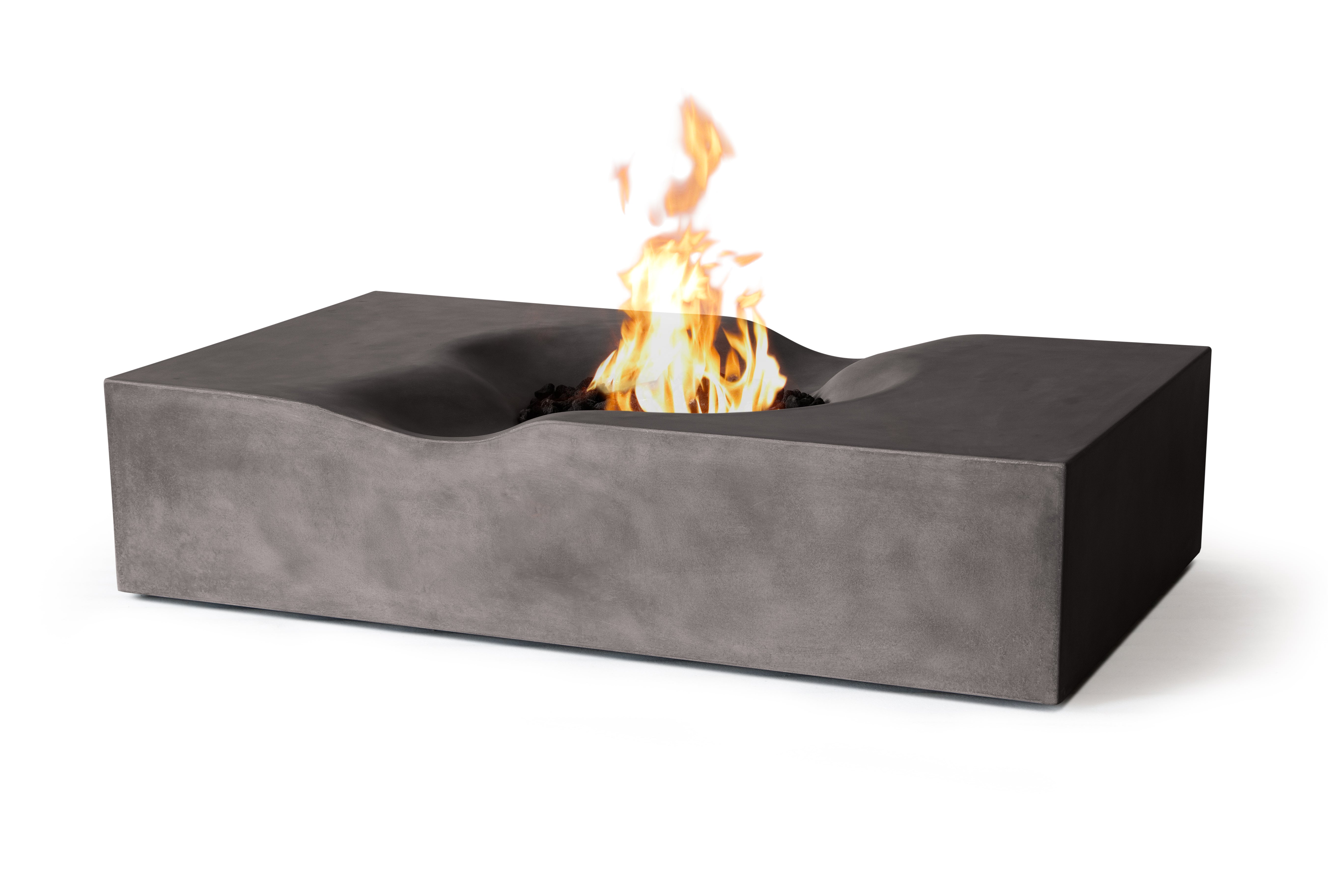 Venice Pro Rectangle Concrete Fire Pit Table - 60" x 34"