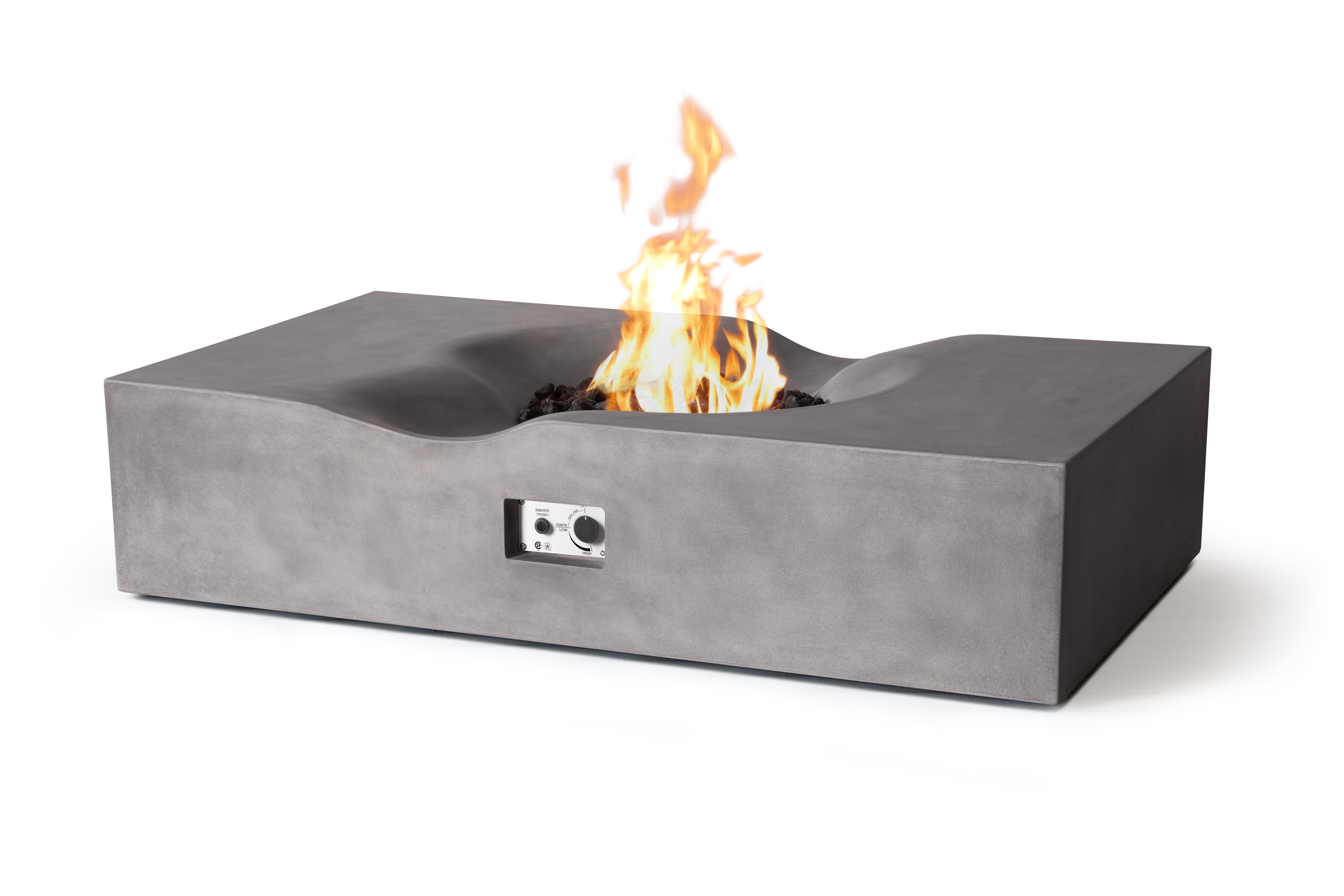Venice Rectangle Concrete Fire Pit Table - 60" x 34"