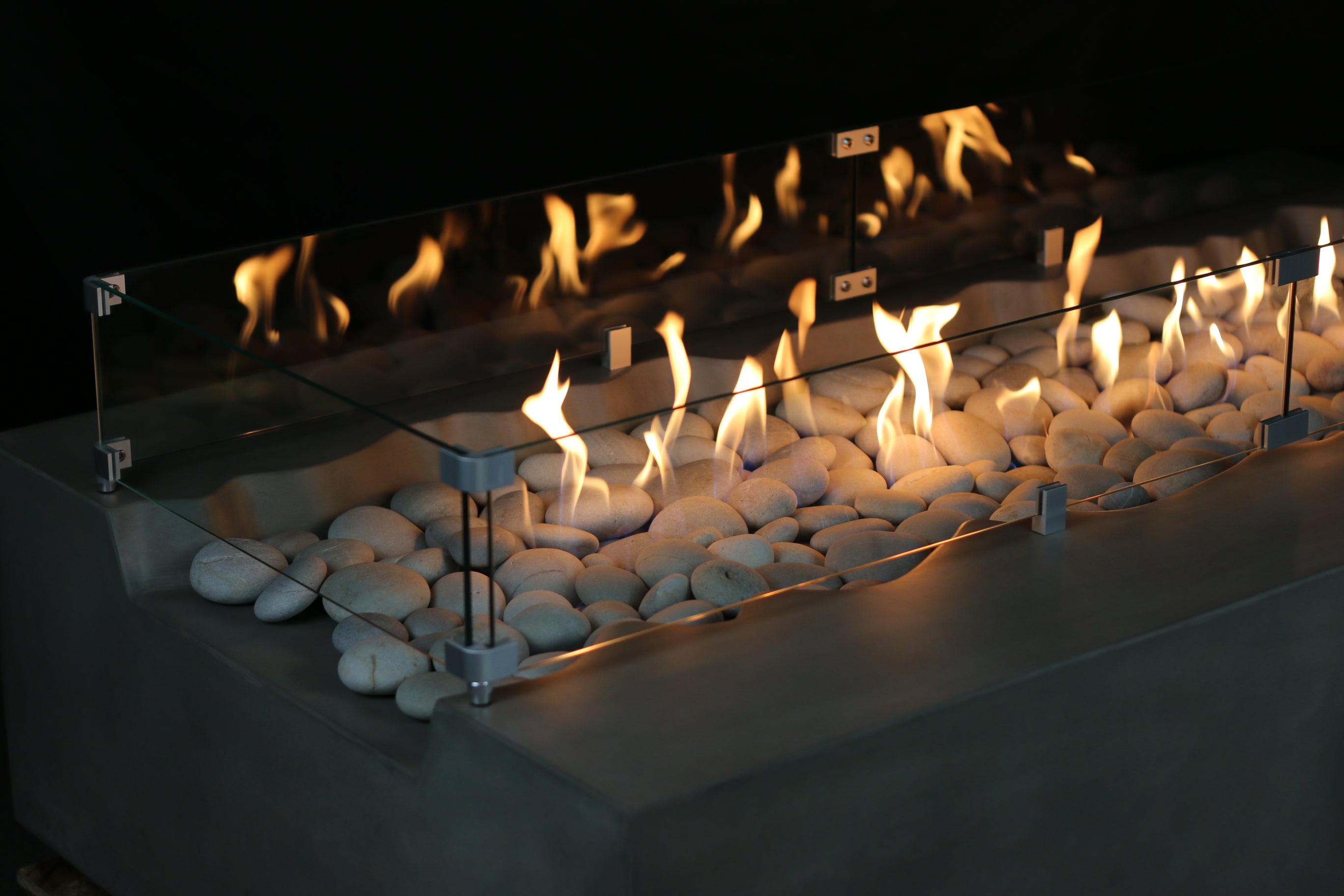 Arroyo Rectangle Concrete Fire Pit Table - 60" x 34"