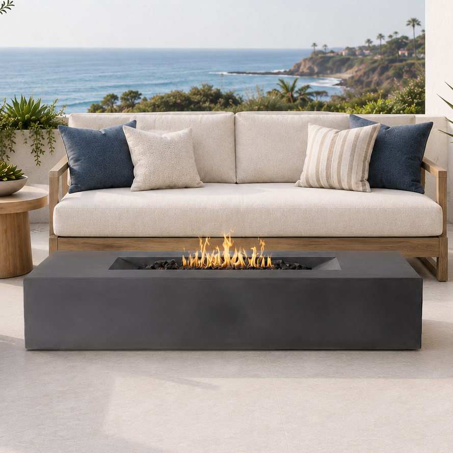 Laguna Concrete Fire Table - Rectangle 72" x 30"