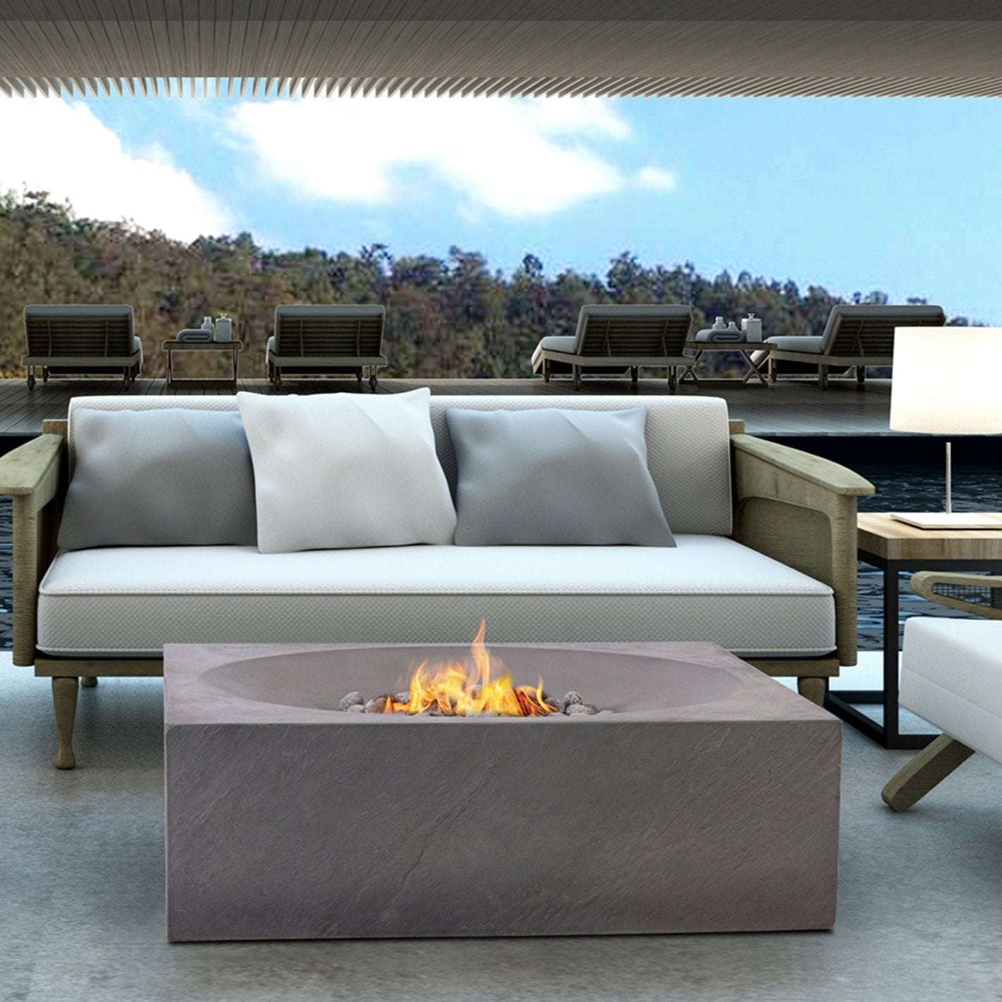 Paloma Pro Concrete Fire Pit Table - 36" x 36"