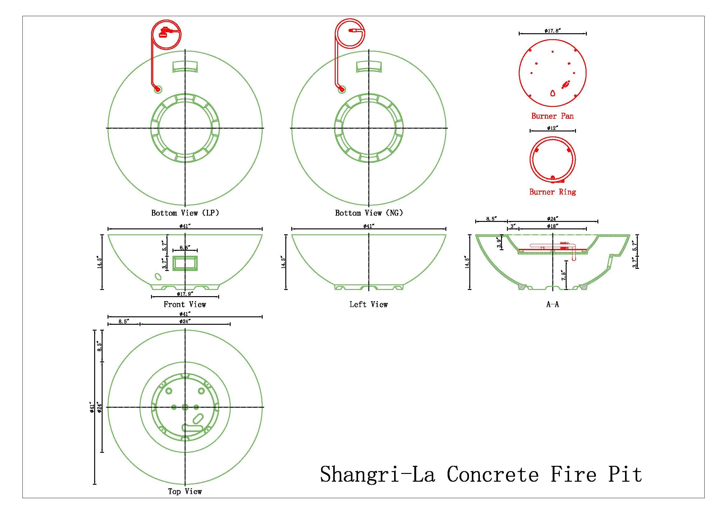 Shangri-La Concrete Fire Bowl - 41"