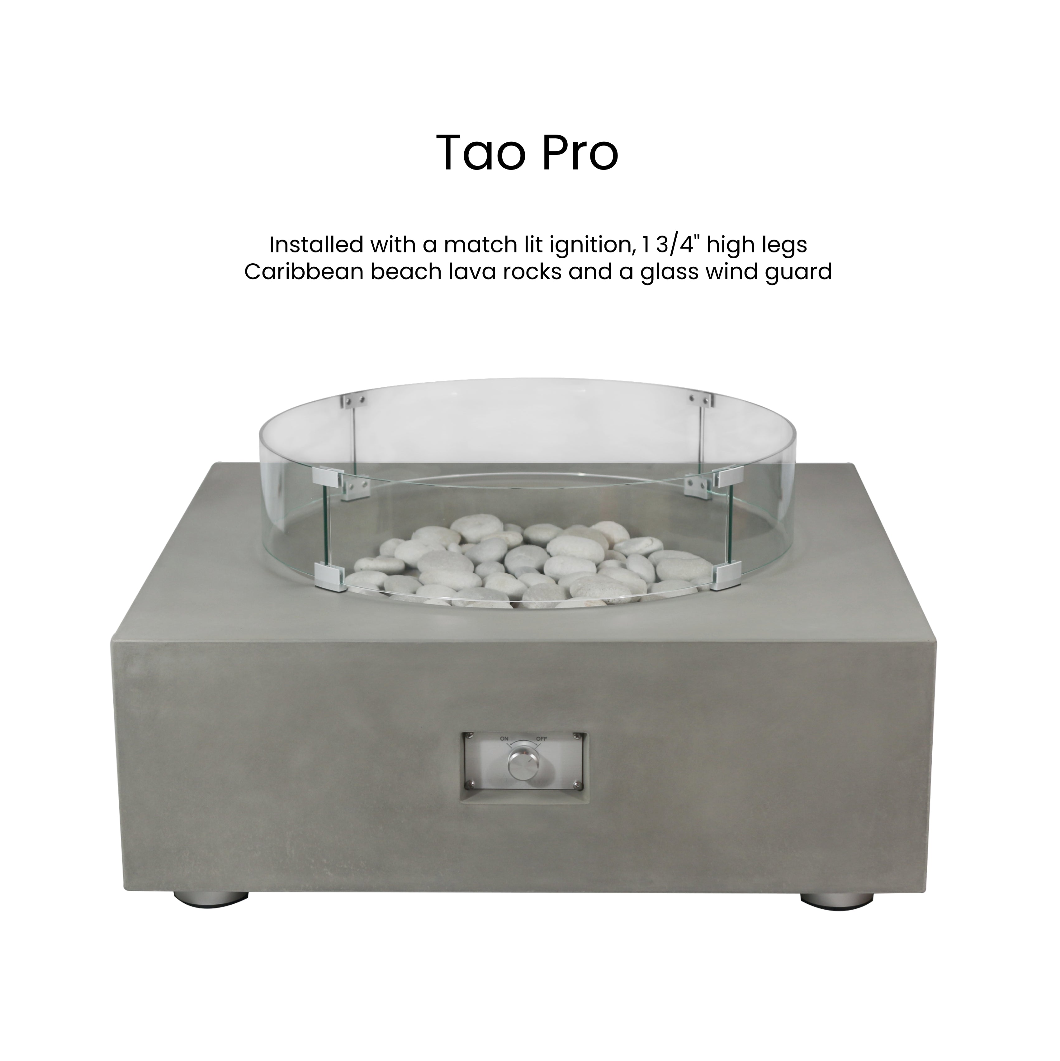 Tao Pro Concrete Fire Pit Table - 41" x 41"