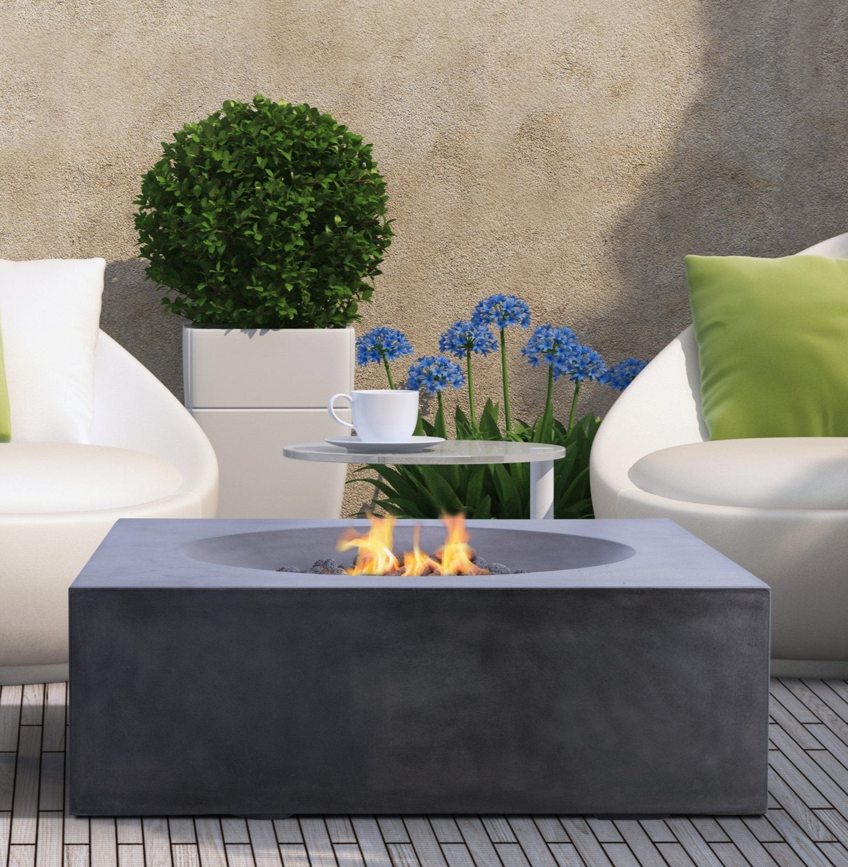 Tao Concrete Fire Table - Sqaure 41" x 41"