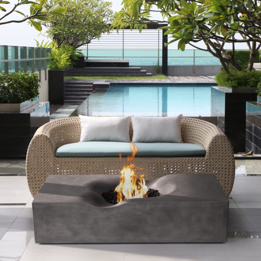 Venice Pro Rectangle Concrete Fire Pit Table - 60" x 34"