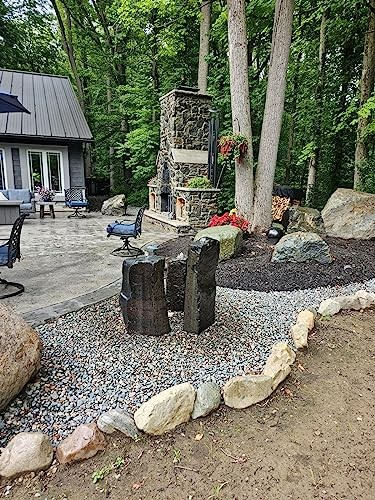 Natural Stone Mongolian Basalt Column, Set of 3