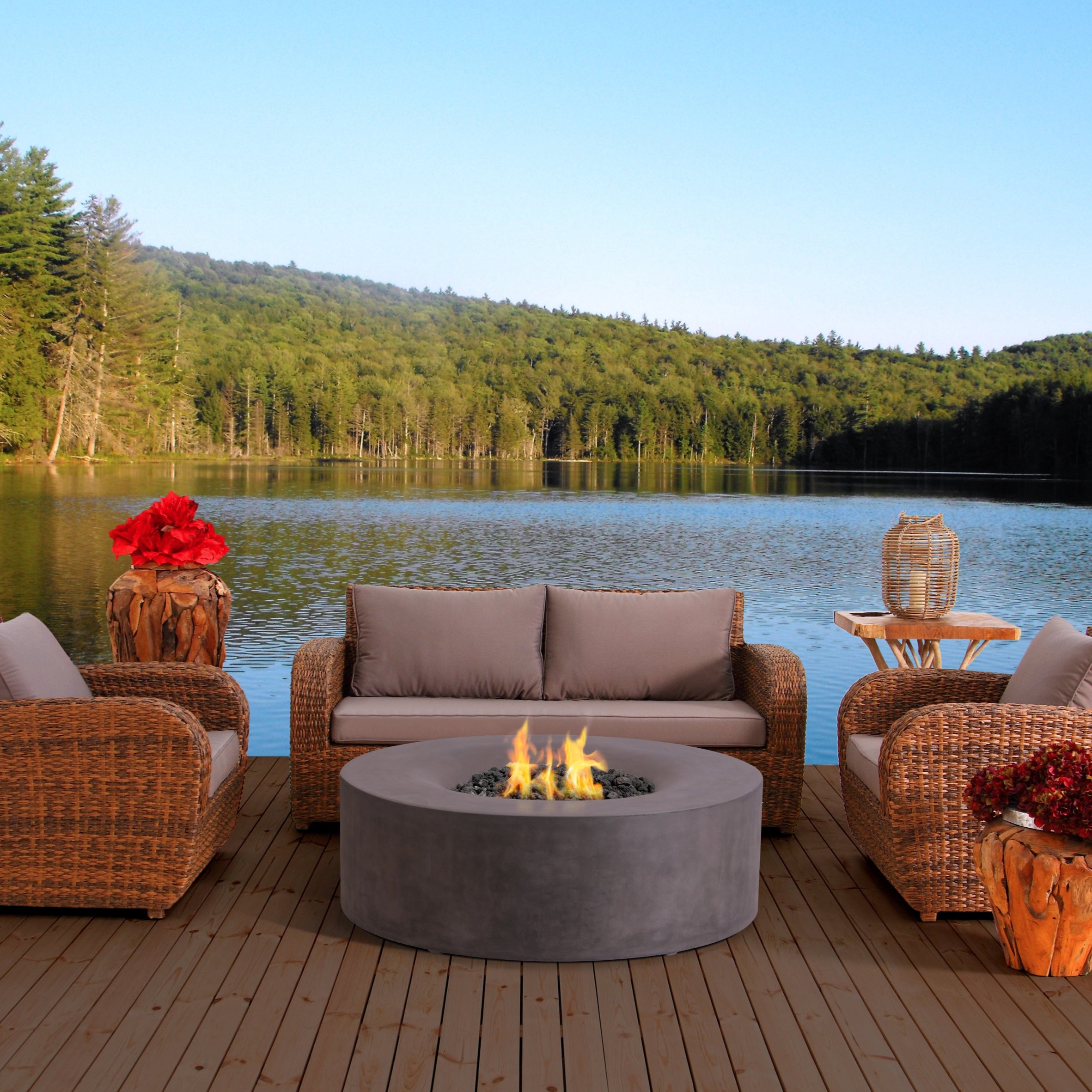 Avalon Concrete Fire Table - 42" Round