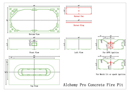 Alchemy Pro Concrete Fire Pit - 60" x 30"
