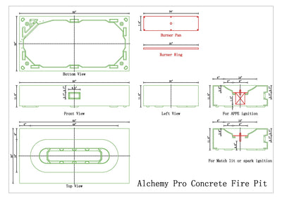Alchemy Pro Concrete Fire Pit - 60" x 30"
