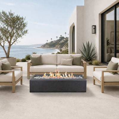 Arroyo Rectangle Concrete Fire Pit Table - 60" x 34"
