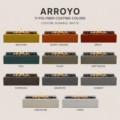 Arroyo Rectangle Concrete Fire Pit Table - 60" x 34"