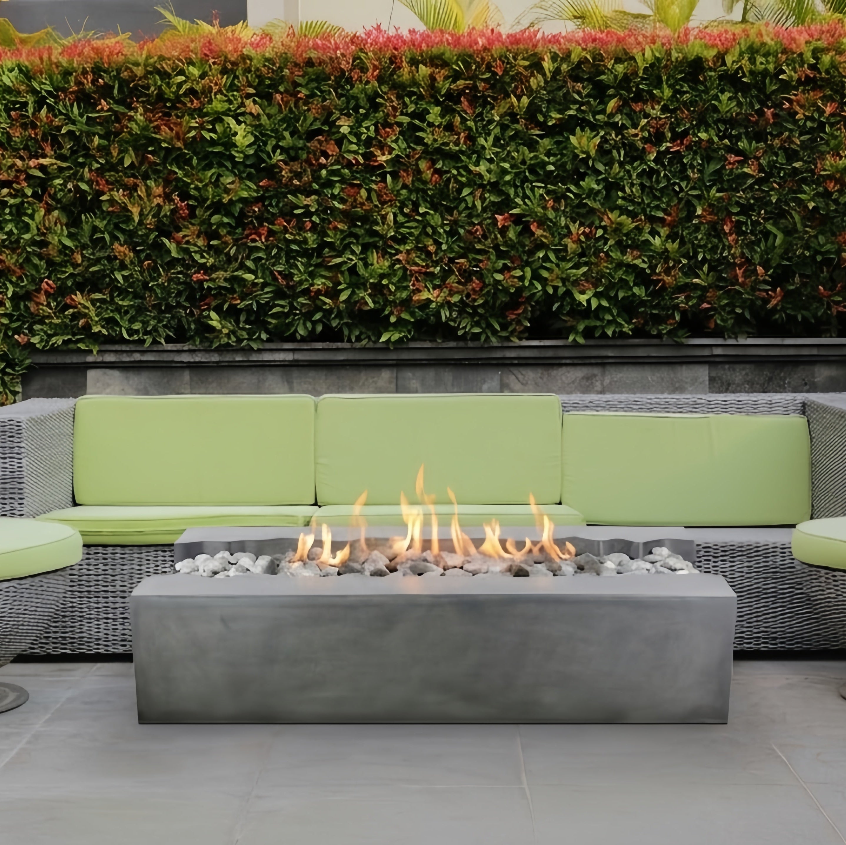 Arroyo Rectangle Concrete Fire Pit Table - 60" x 34"