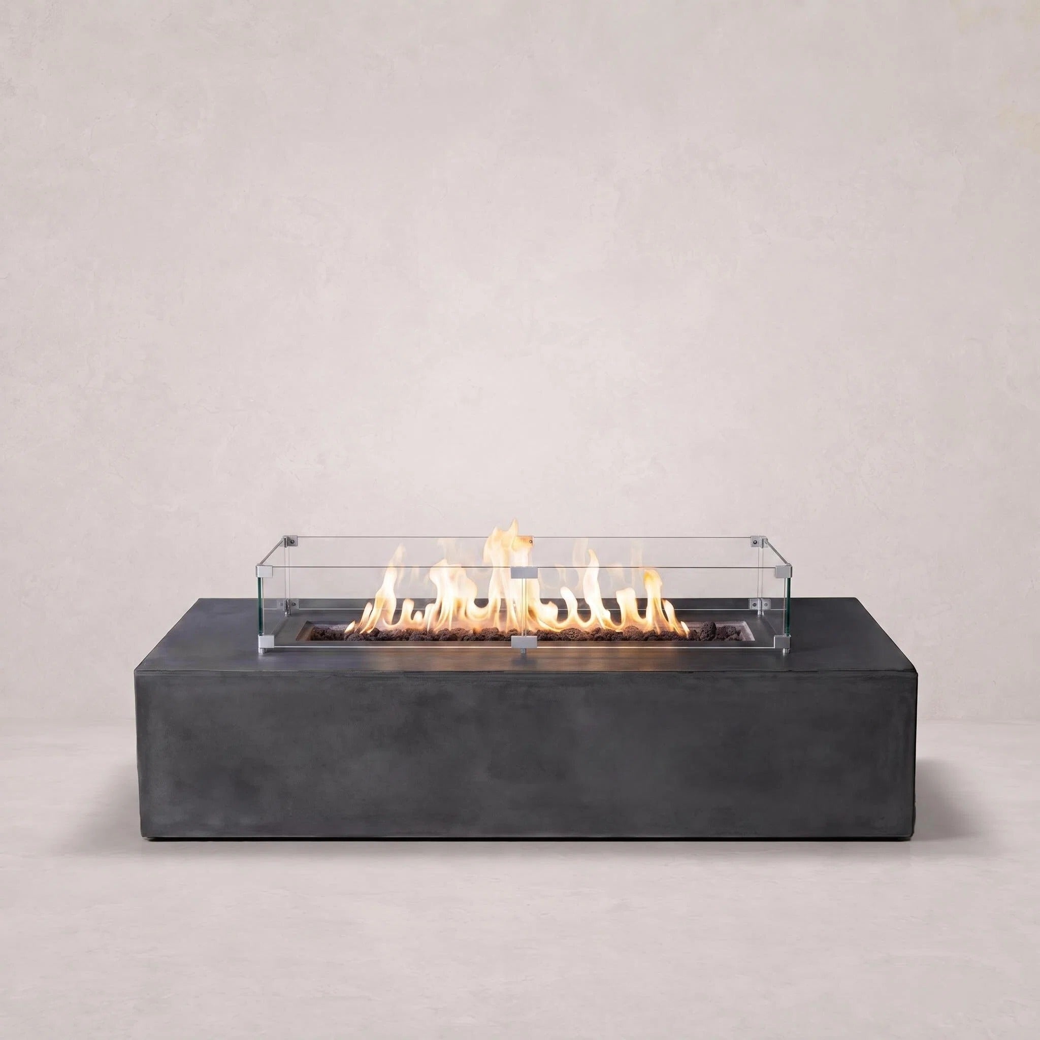 Brut 60 Rectangle Concrete Fire Pit Table - 60" x 30"