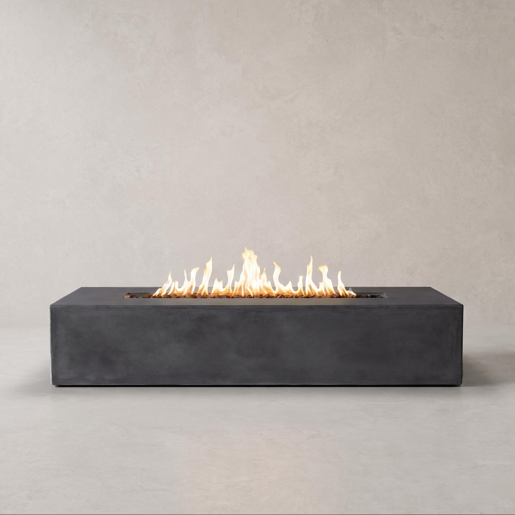Brut 72 Rectangle Concrete Fire Pit Table - 72" x 30"