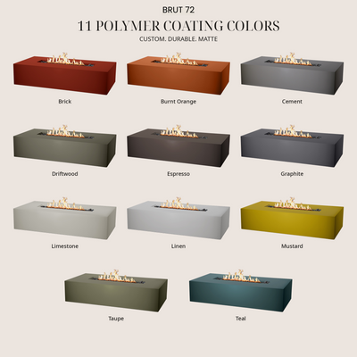 Brut 72 Rectangle Concrete Fire Pit Table - 72" x 30"
