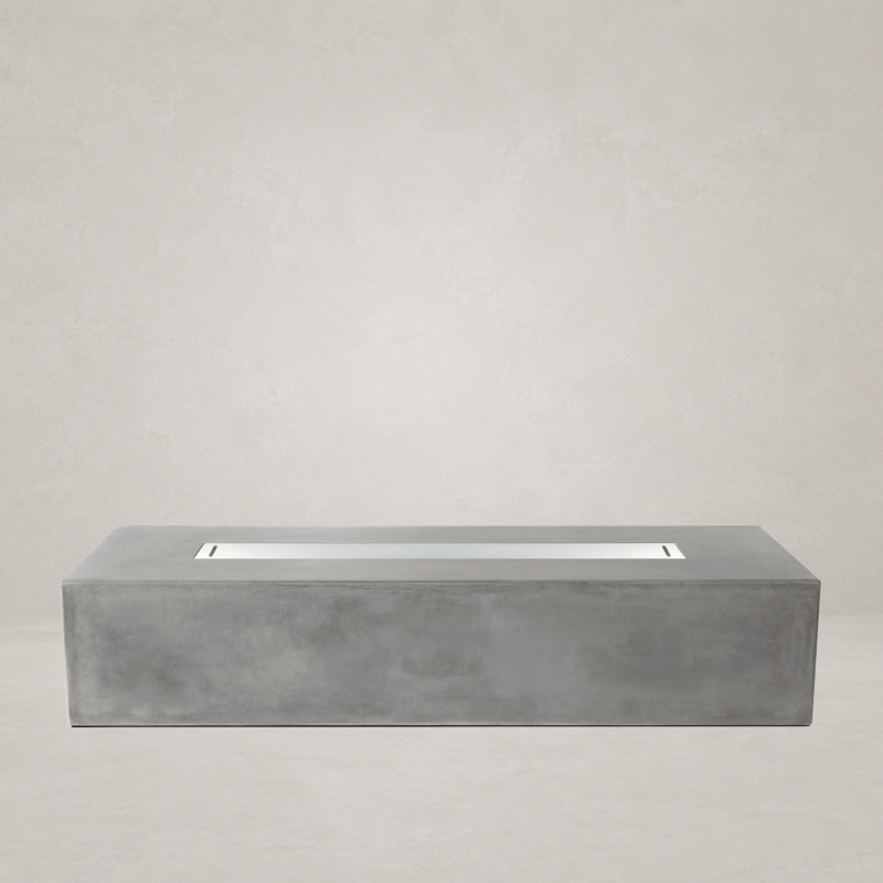 Brut 72 Rectangle Concrete Fire Pit Table - 72" x 30"