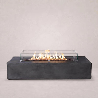 Brut 72 Rectangle Concrete Fire Pit Table - 72" x 30"