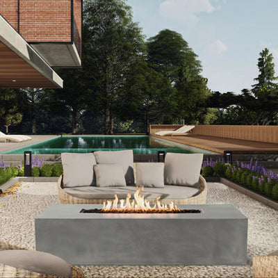 Brut 60 Rectangle Concrete Fire Pit Table - 60" x 30"