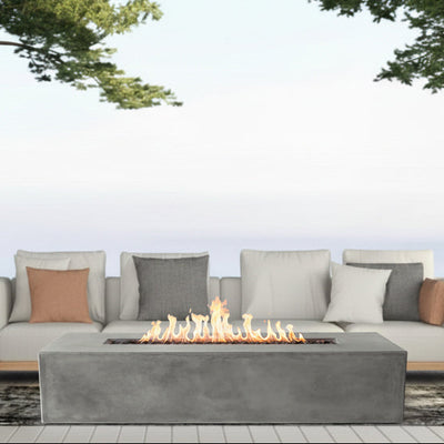 Brut 72 Rectangle Concrete Fire Pit Table - 72" x 30"