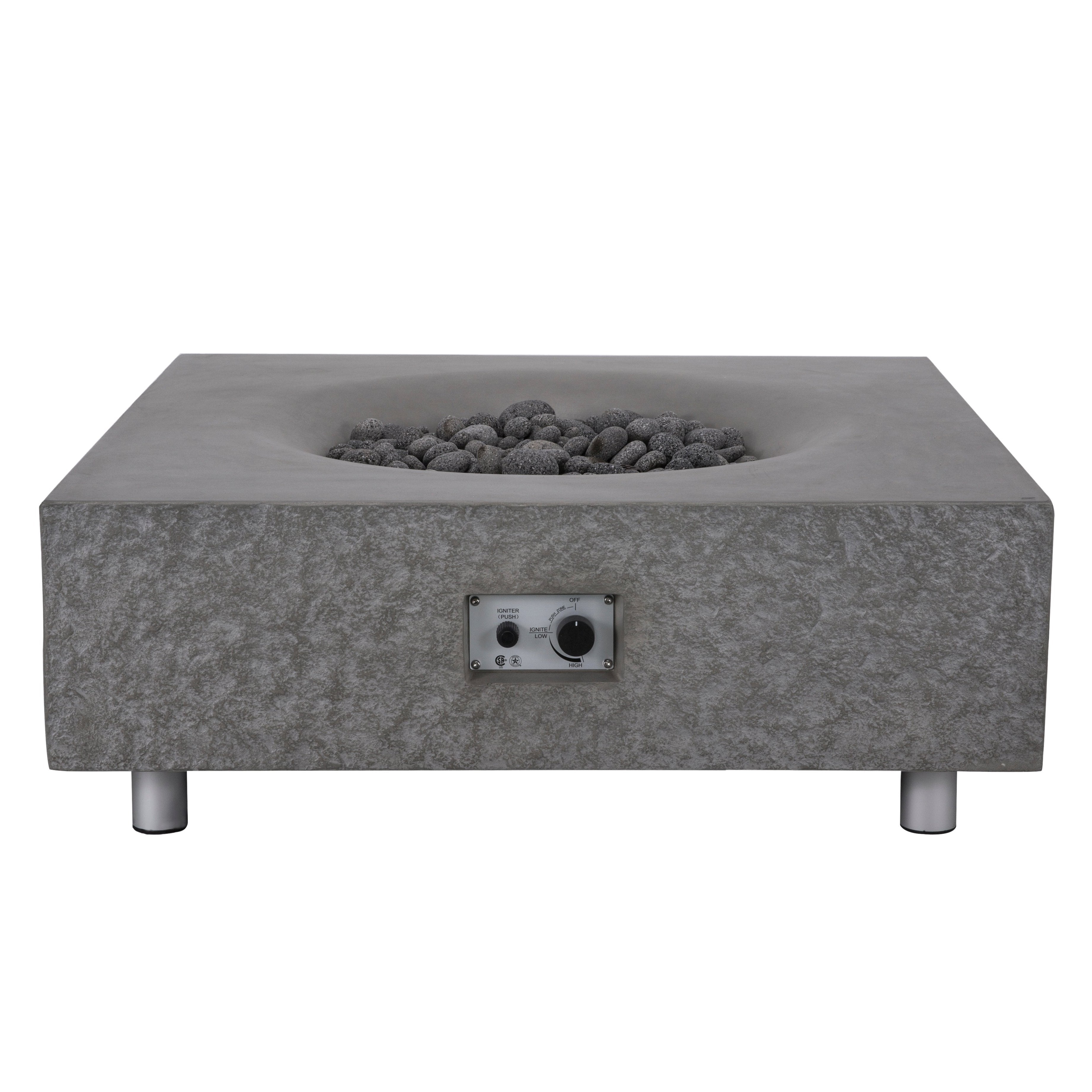 Monument Concrete Fire Table - Square 41" x 41"