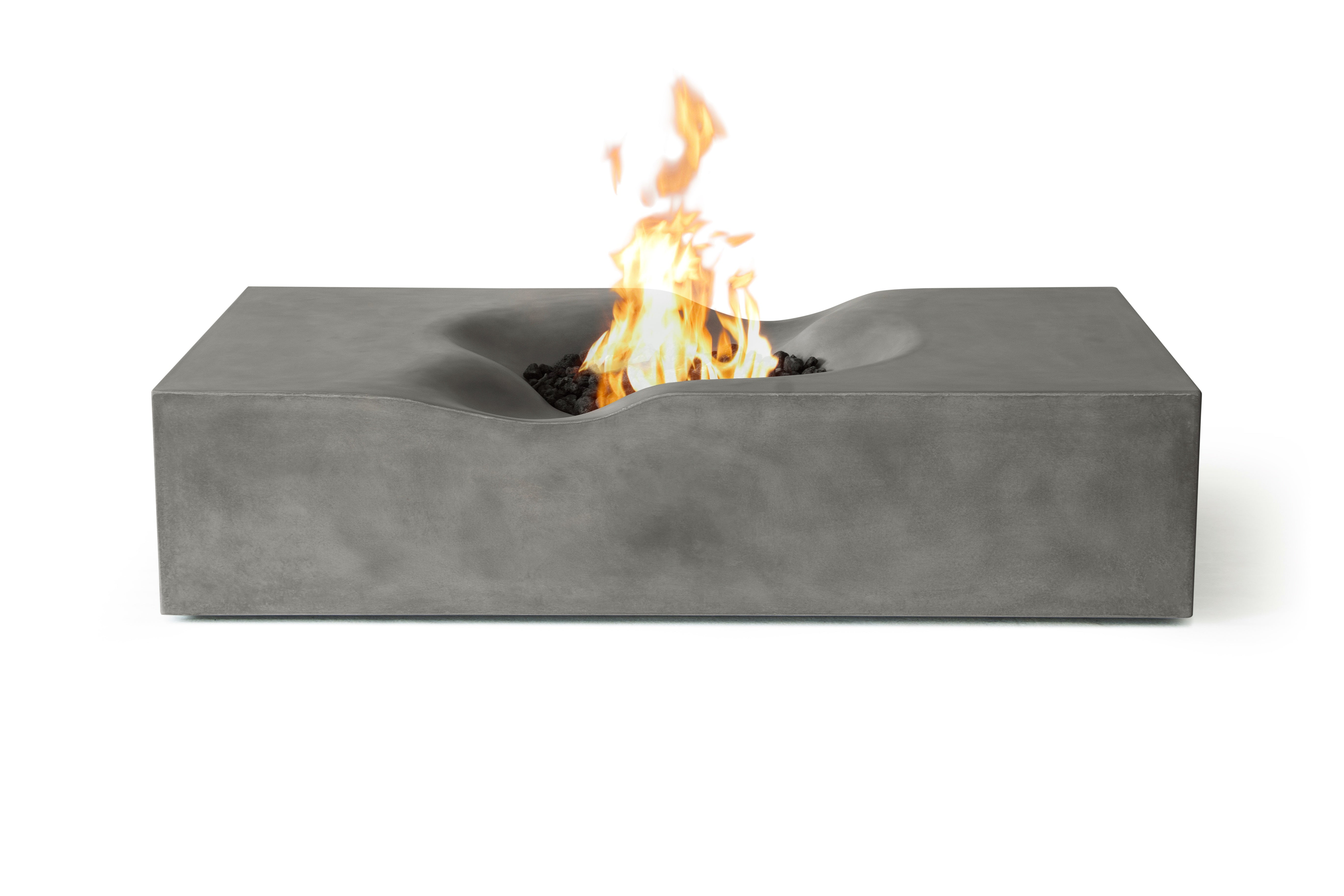 Venice Pro Rectangle Concrete Fire Pit Table - 60" x 34"