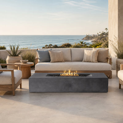 Laguna Pro Rectangle Concrete Fire Pit Table - 72" x 30"