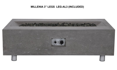 Millenia Concrete Fire Table - Rectangle 48" x 30"