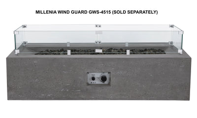 Millenia Concrete Fire Table - Rectangle 48" x 30"