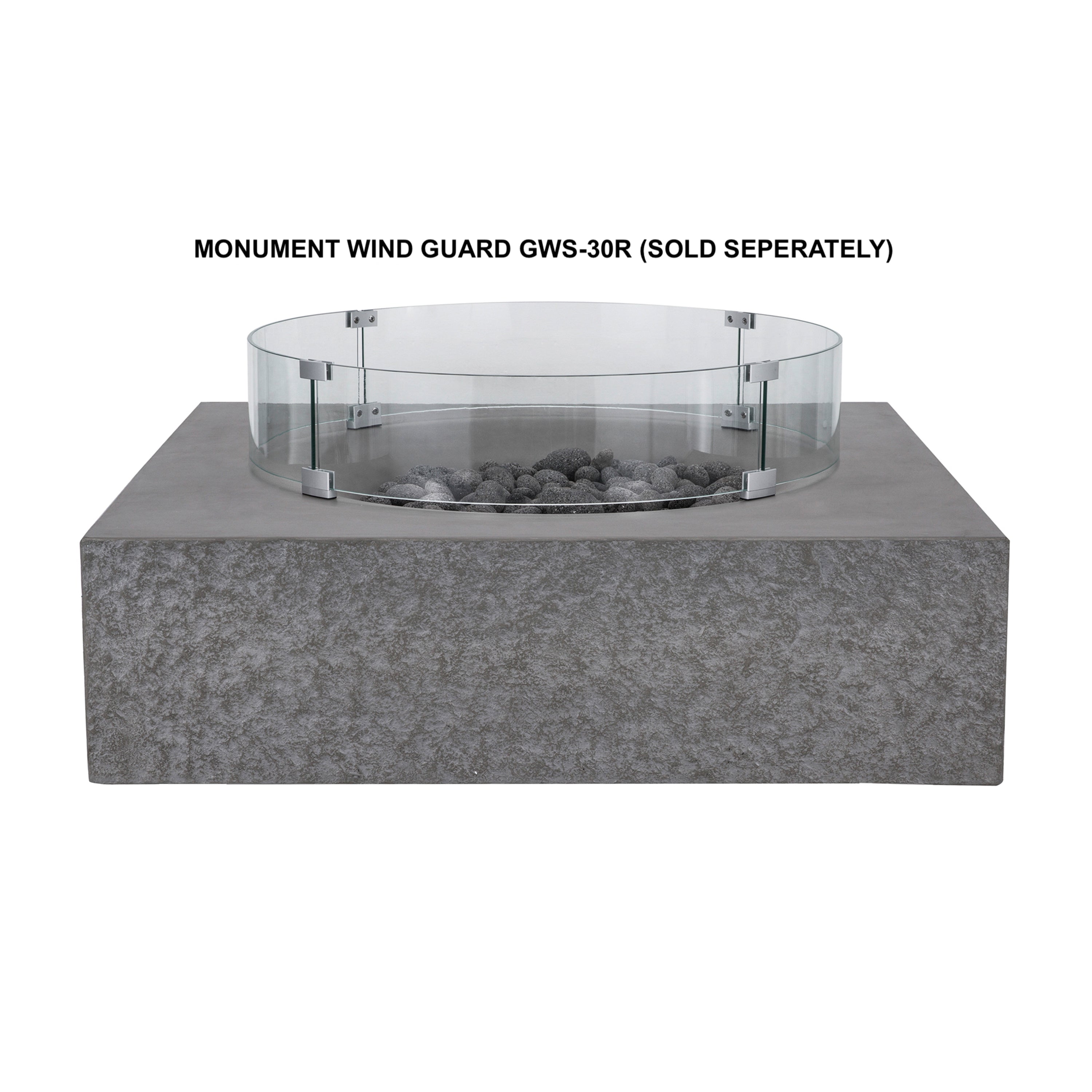 Monument Concrete Fire Table - Square 41" x 41"