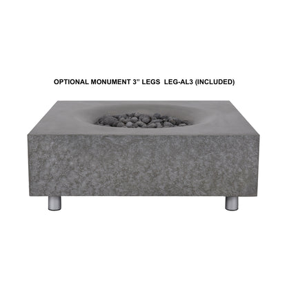 Monument Concrete Fire Table - Square 41" x 41"