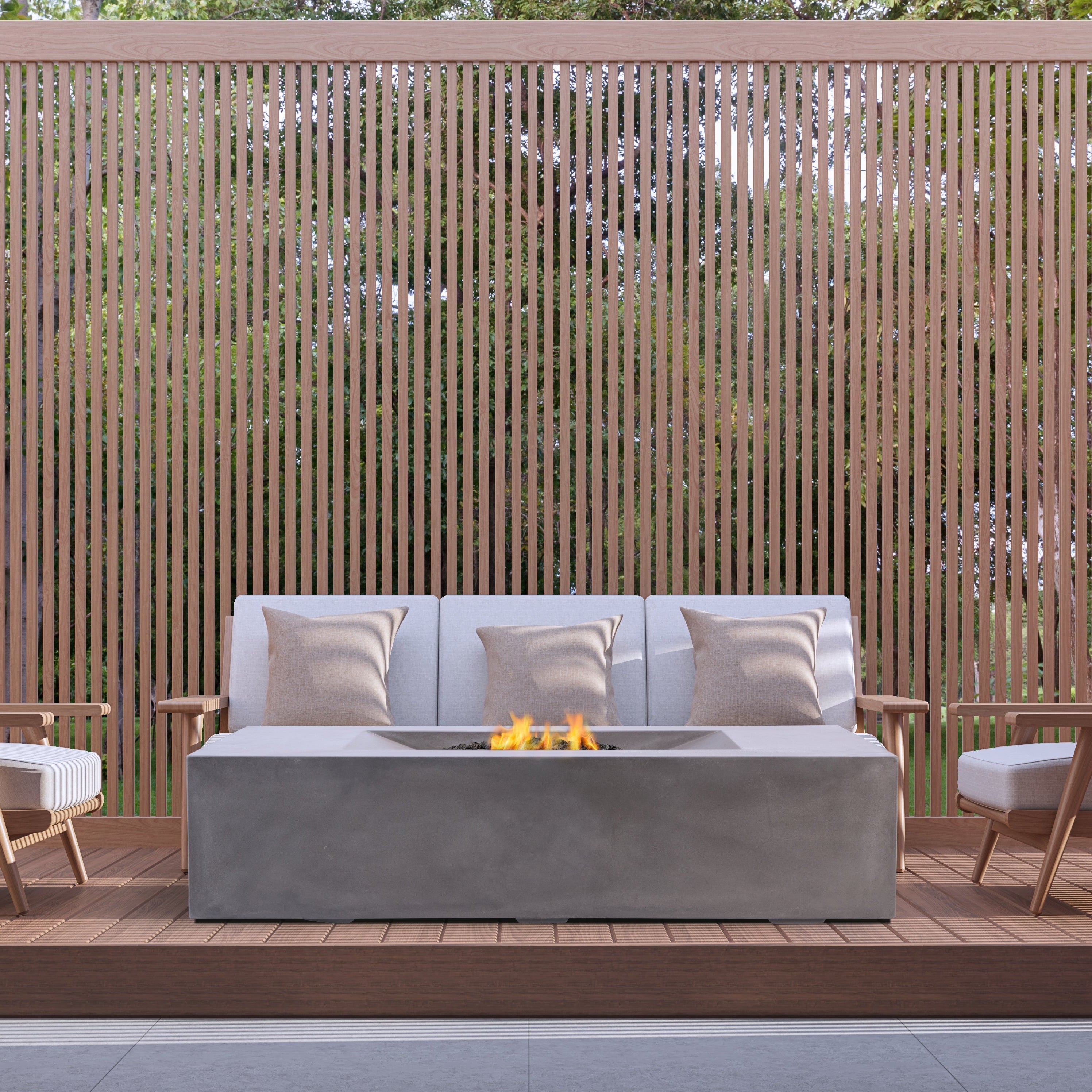 MODerne Concrete Fire Table - Rectangle 58" x 32" x 14" - Propane Version